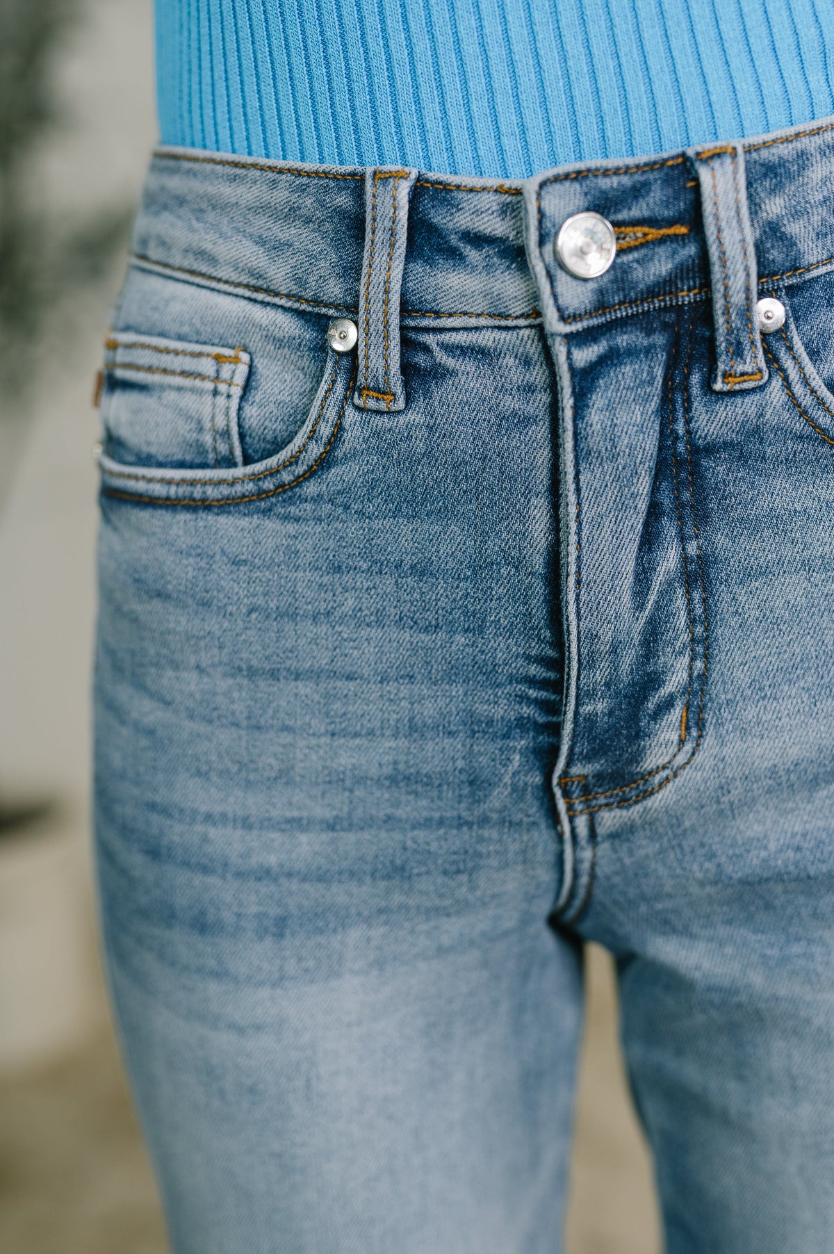 Carla High Waist Ankle Straight Jean in Break Through Blue-Womens-Stay Foxy Boutique, Florissant, Missouri