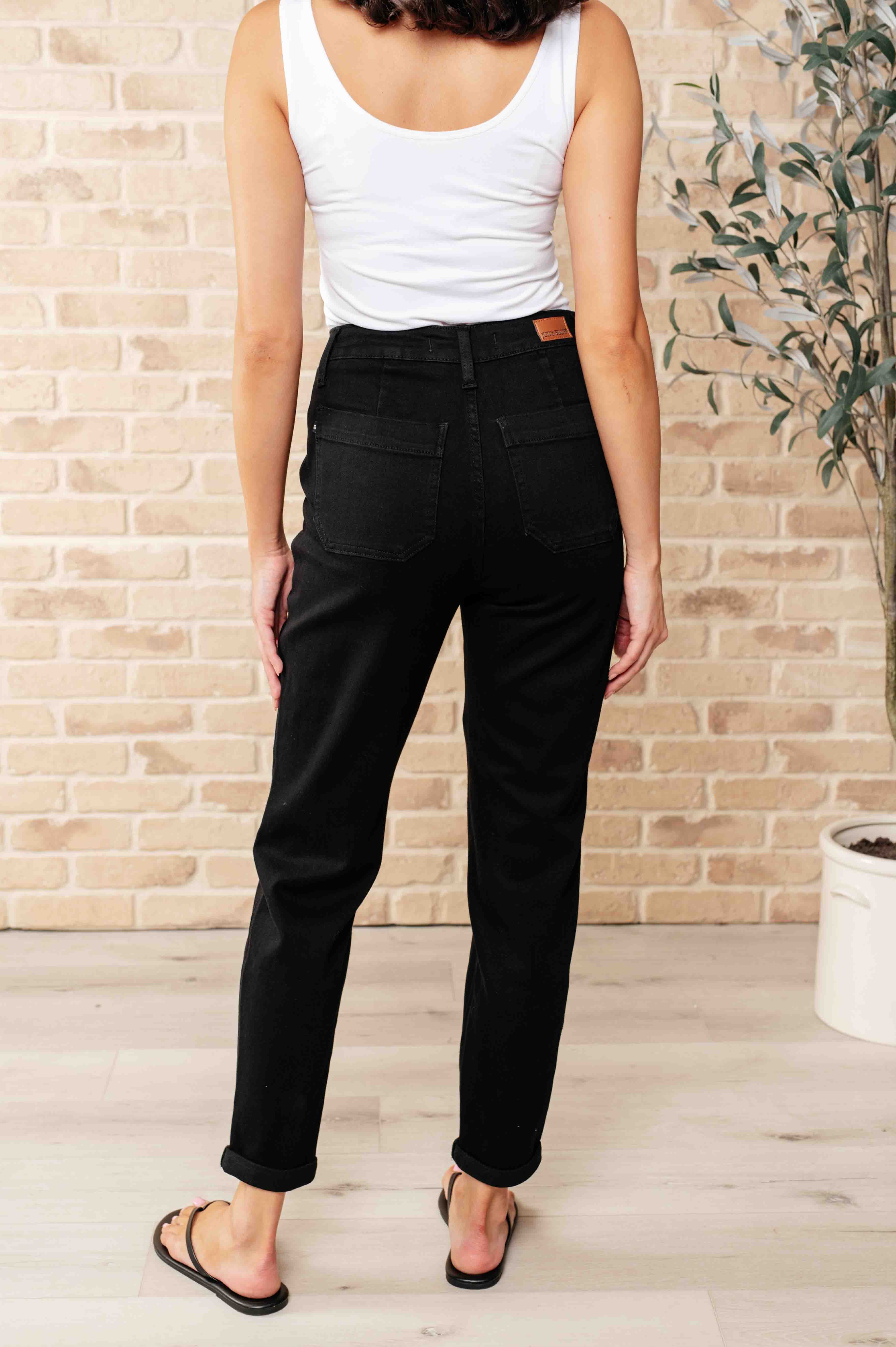 Carmen Double Cuff Joggers in Black-Athleisure-Stay Foxy Boutique, Florissant, Missouri