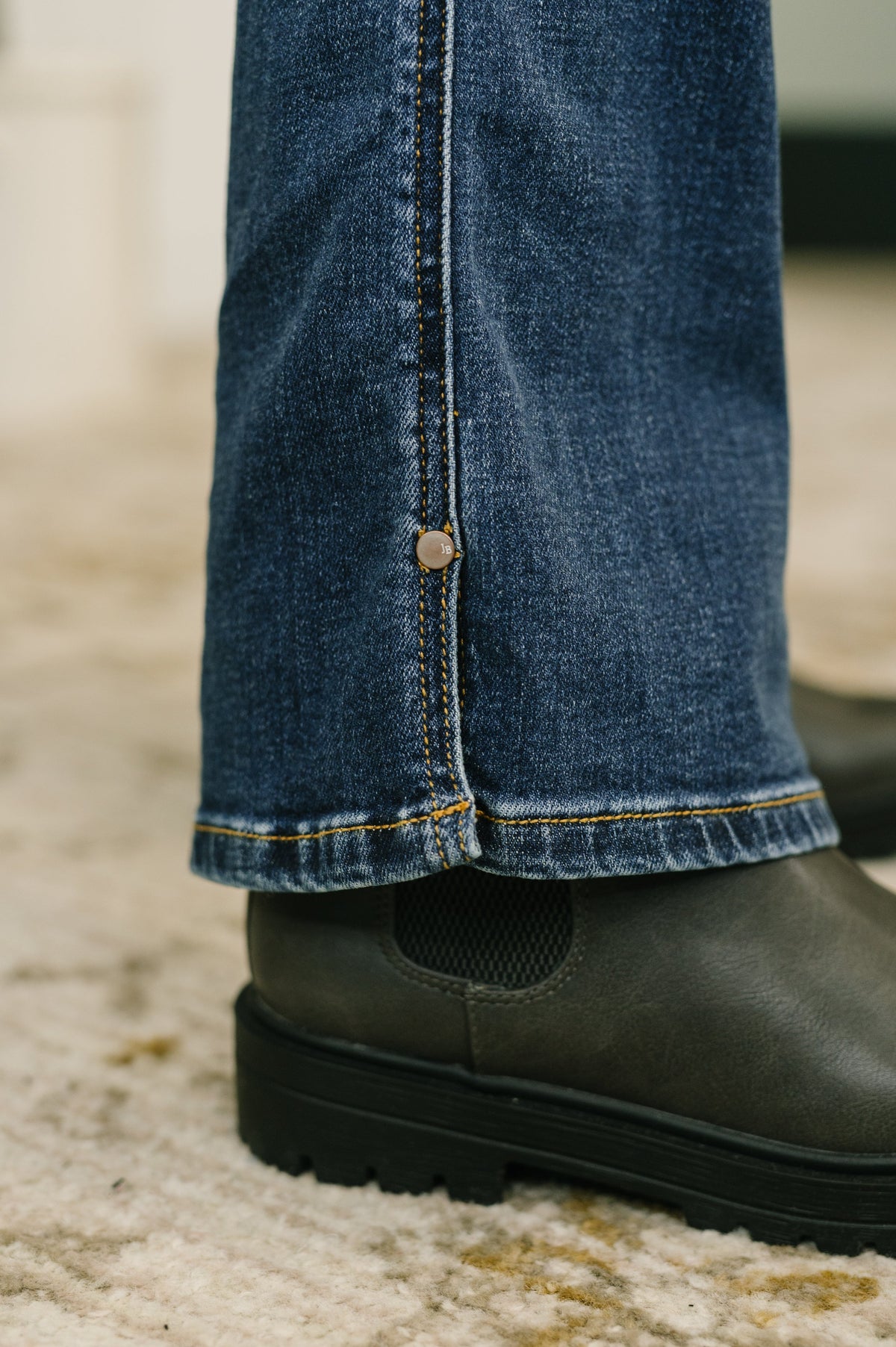 Casey Mid Rise Bootcut with Cell Phone Back Pocket & Slit-Womens-Stay Foxy Boutique, Florissant, Missouri