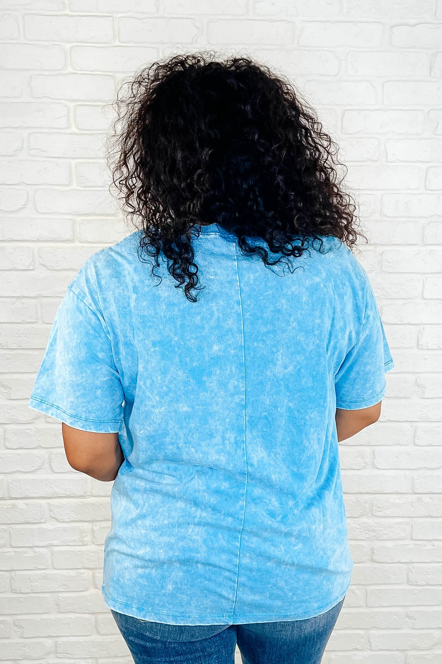 Casual Basic Drop Shoulder Oversized Tee in Deep Sky-Womens-Stay Foxy Boutique, Florissant, Missouri