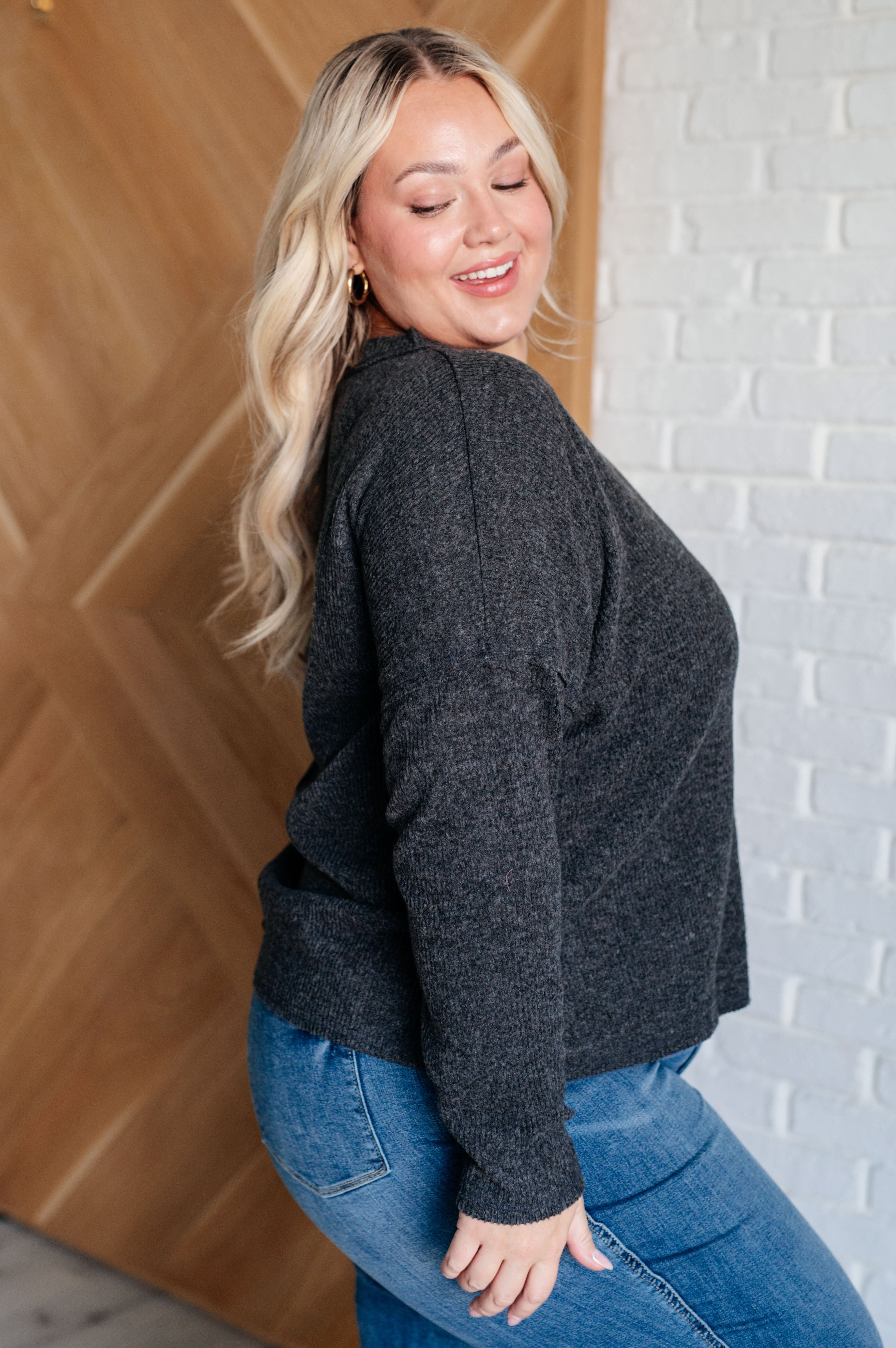 Casual Tuesday Ribbed Knit Sweater in Black-Tops-Stay Foxy Boutique, Florissant, Missouri