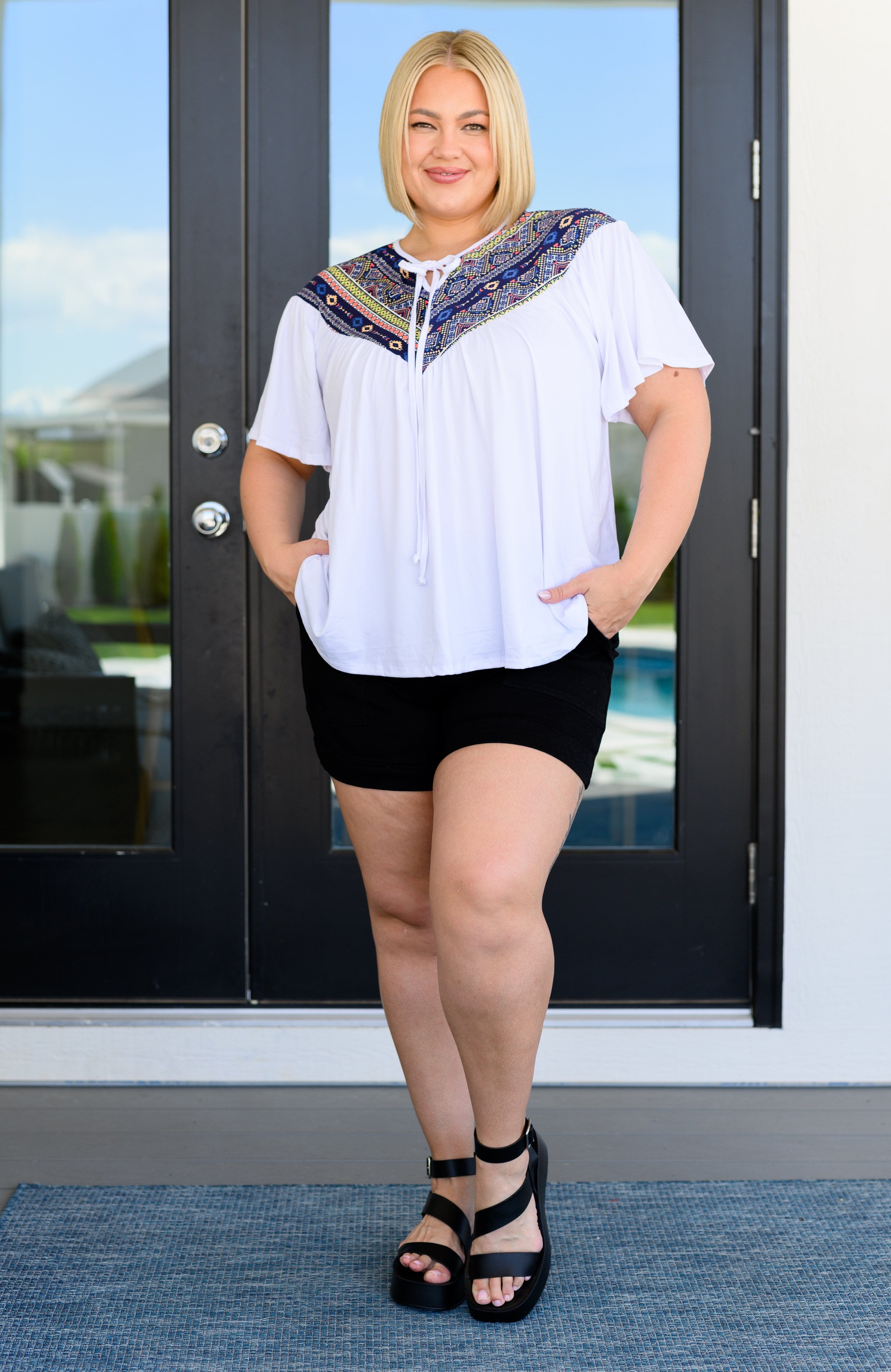 Casually Boho Keyhole Neckline Top-Tops-Stay Foxy Boutique, Florissant, Missouri