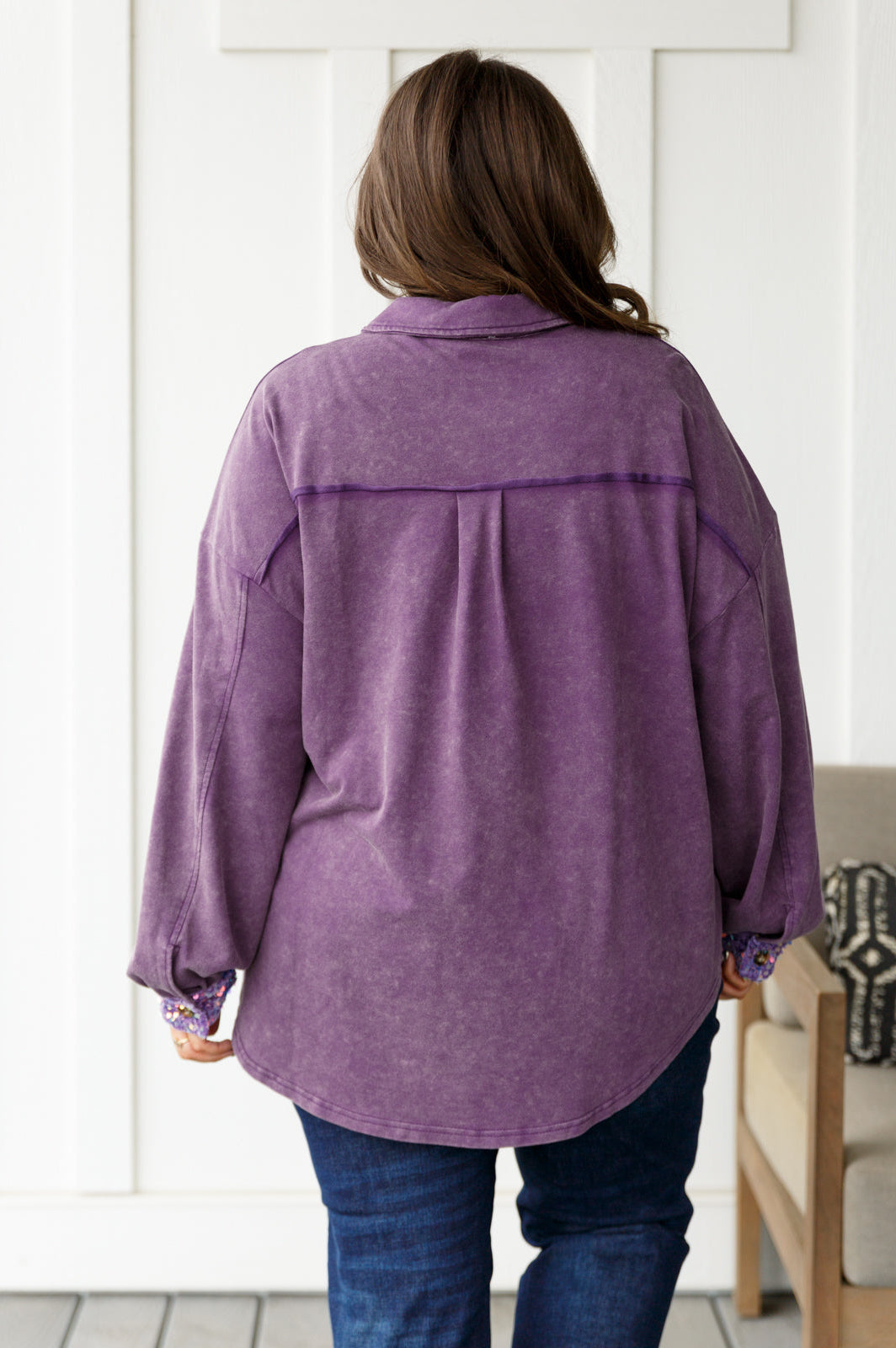 Chaos of Sequins Shacket in Purple-Layers-Stay Foxy Boutique, Florissant, Missouri