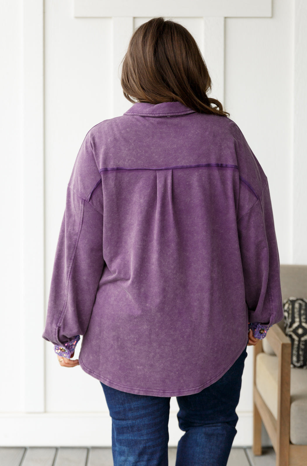 Chaos of Sequins Shacket in Purple-Layers-Stay Foxy Boutique, Florissant, Missouri