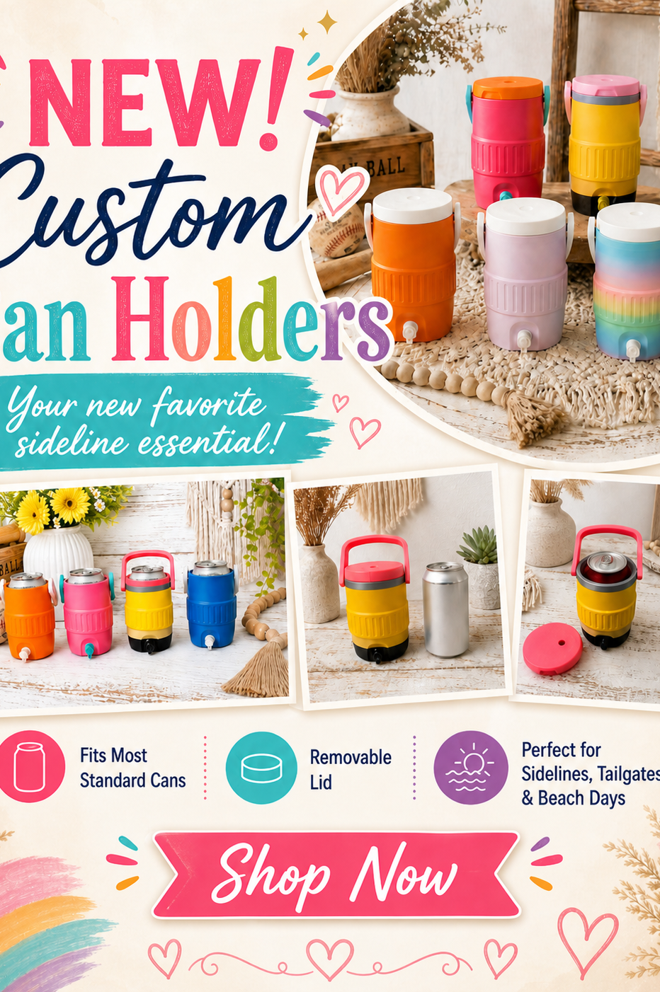 3D PRINTED CUSTOM SIDE LINE 12 OUNCE CAN HOLDERS-Stay Foxy Boutique, Florissant, Missouri