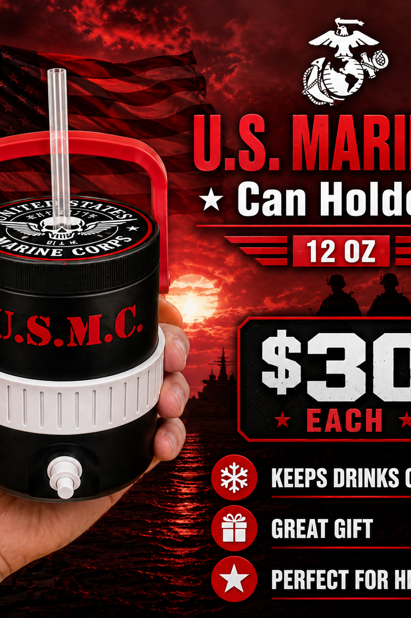 MILITARY BRANCH-3D PRINTED CUSTOM 12 OUNCE CAN HOLDERS-Stay Foxy Boutique, Florissant, Missouri