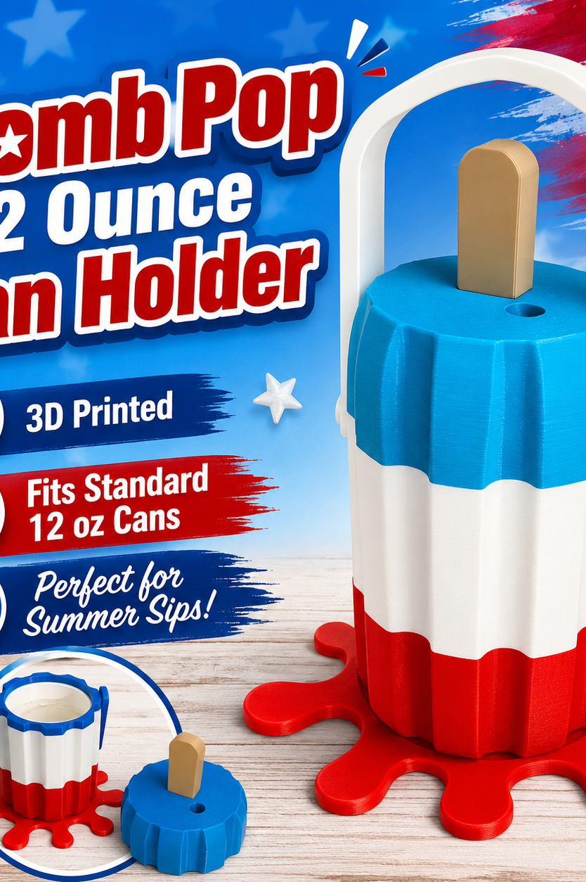 BOMB POP-3D PRINTED CUSTOM 12 OUNCE CAN HOLDERS-Stay Foxy Boutique, Florissant, Missouri