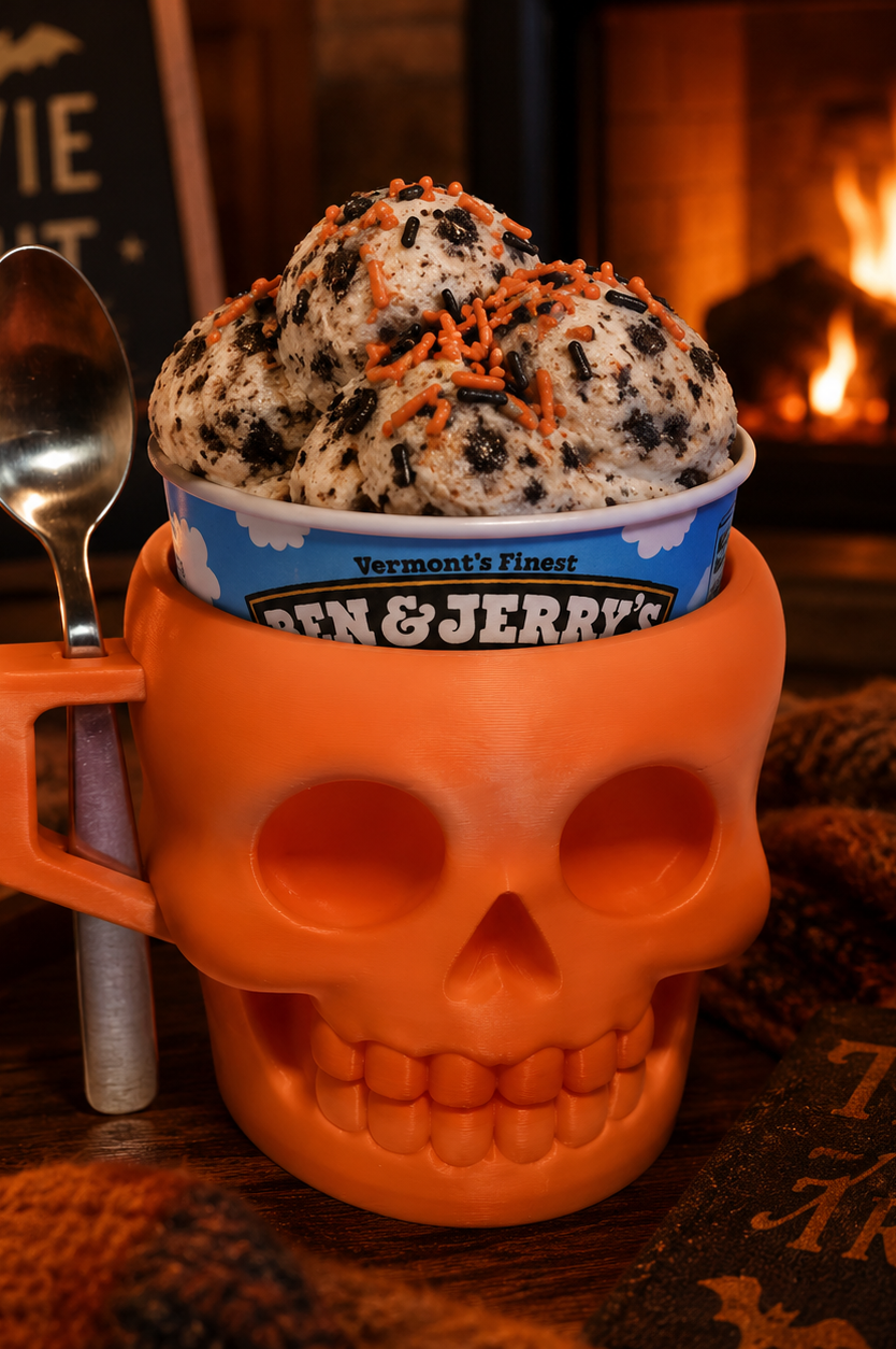 SKULL-3D PRINTED ICE CREAM PINT HOLDER-Stay Foxy Boutique, Florissant, Missouri