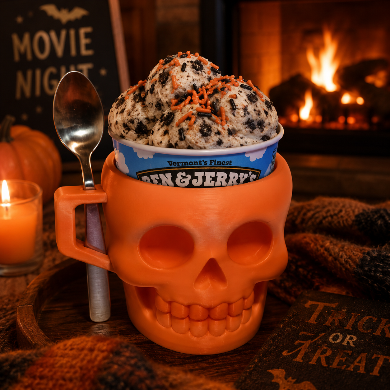 SKULL-3D PRINTED ICE CREAM PINT HOLDER-Stay Foxy Boutique, Florissant, Missouri