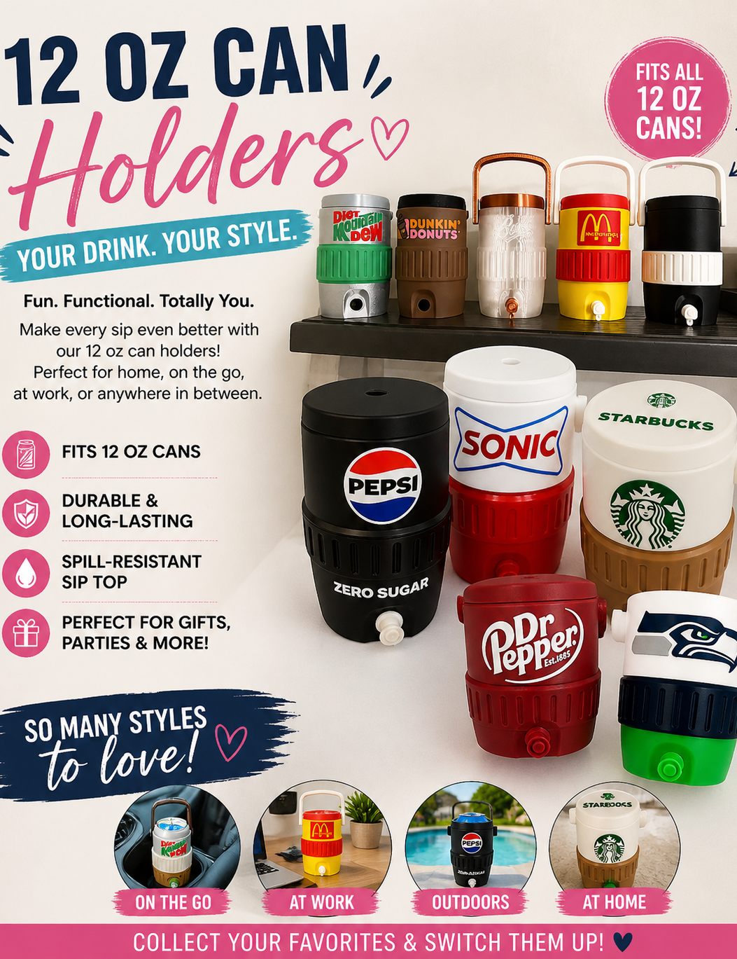 GRADUATION-3D PRINTED CUSTOM 12 OUNCE CAN HOLDERS-Stay Foxy Boutique, Florissant, Missouri