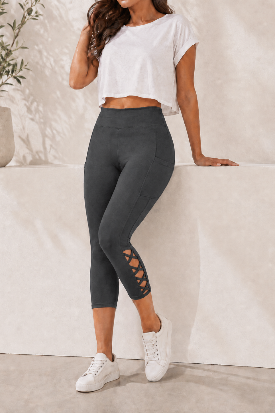 CRISS CROS RUN- DARK CHARCOAL-Stay Foxy Boutique, Florissant, Missouri