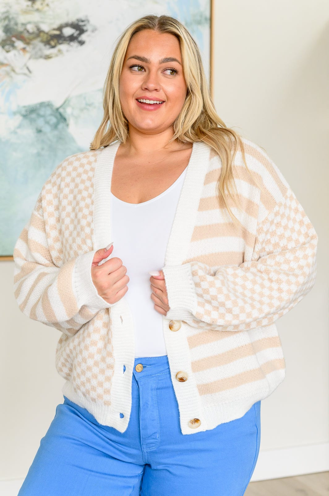 Check That Line Cardigan-Womens-Stay Foxy Boutique, Florissant, Missouri