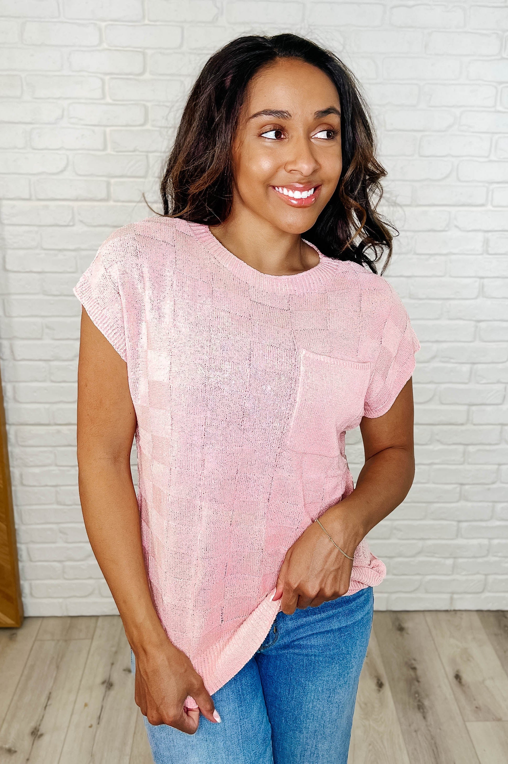 Checkmate Cap Sleeve Sweater-Tops-Stay Foxy Boutique, Florissant, Missouri