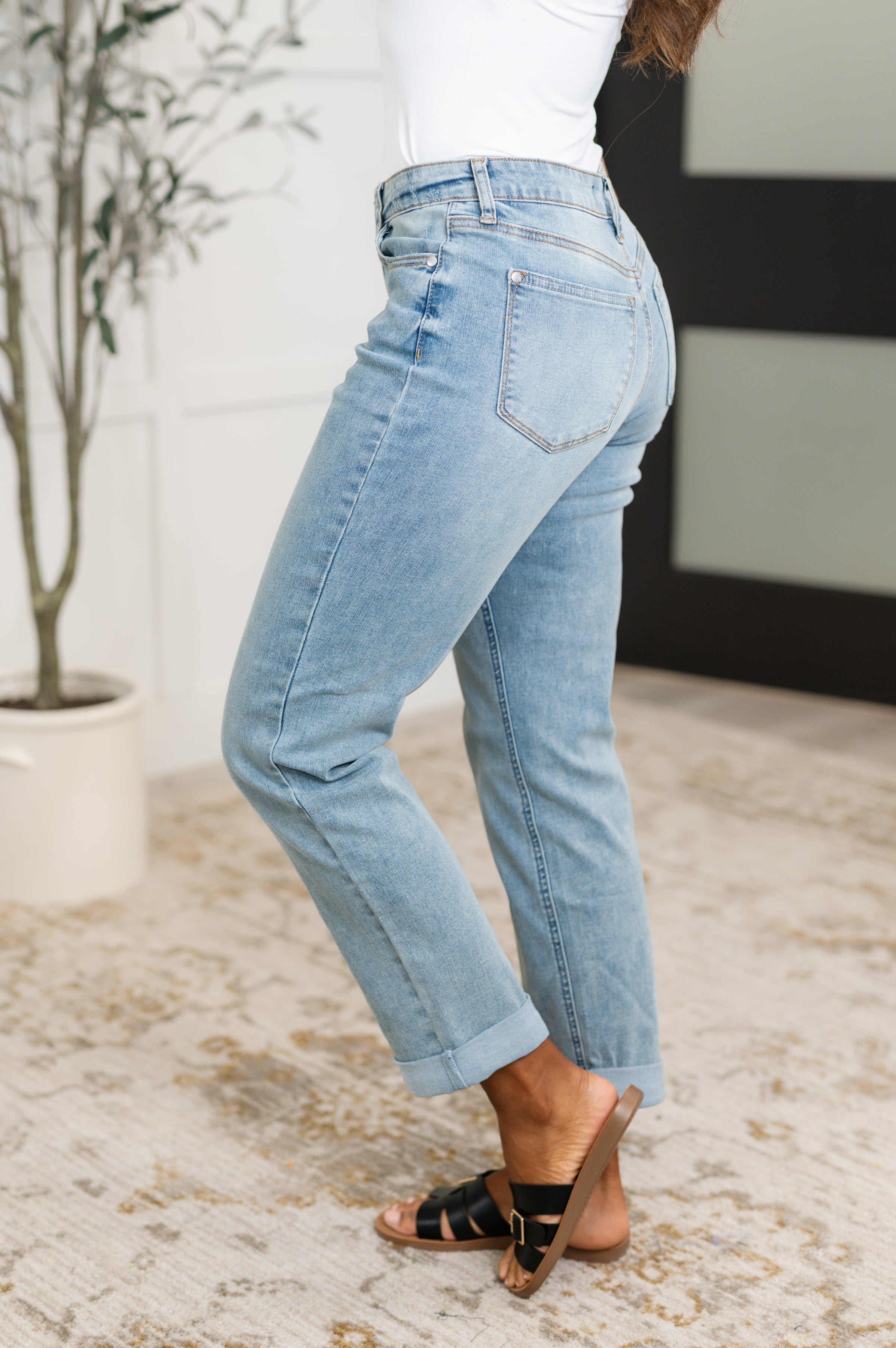 Cheyenne V-Front Cool Denim Boyfriend Jeans-Womens-Stay Foxy Boutique, Florissant, Missouri