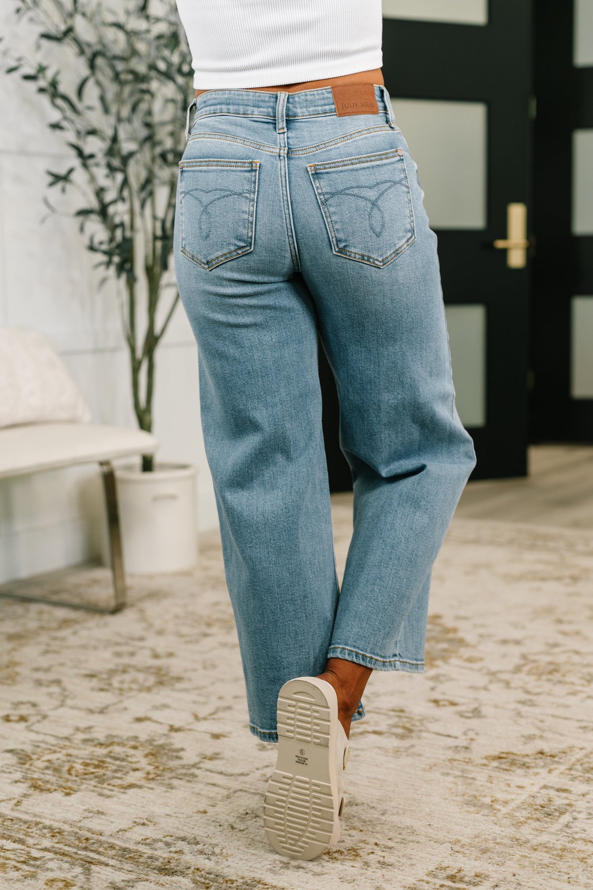 Claudia Mid Rise Wide Leg Ankle Jean-Womens-Stay Foxy Boutique, Florissant, Missouri