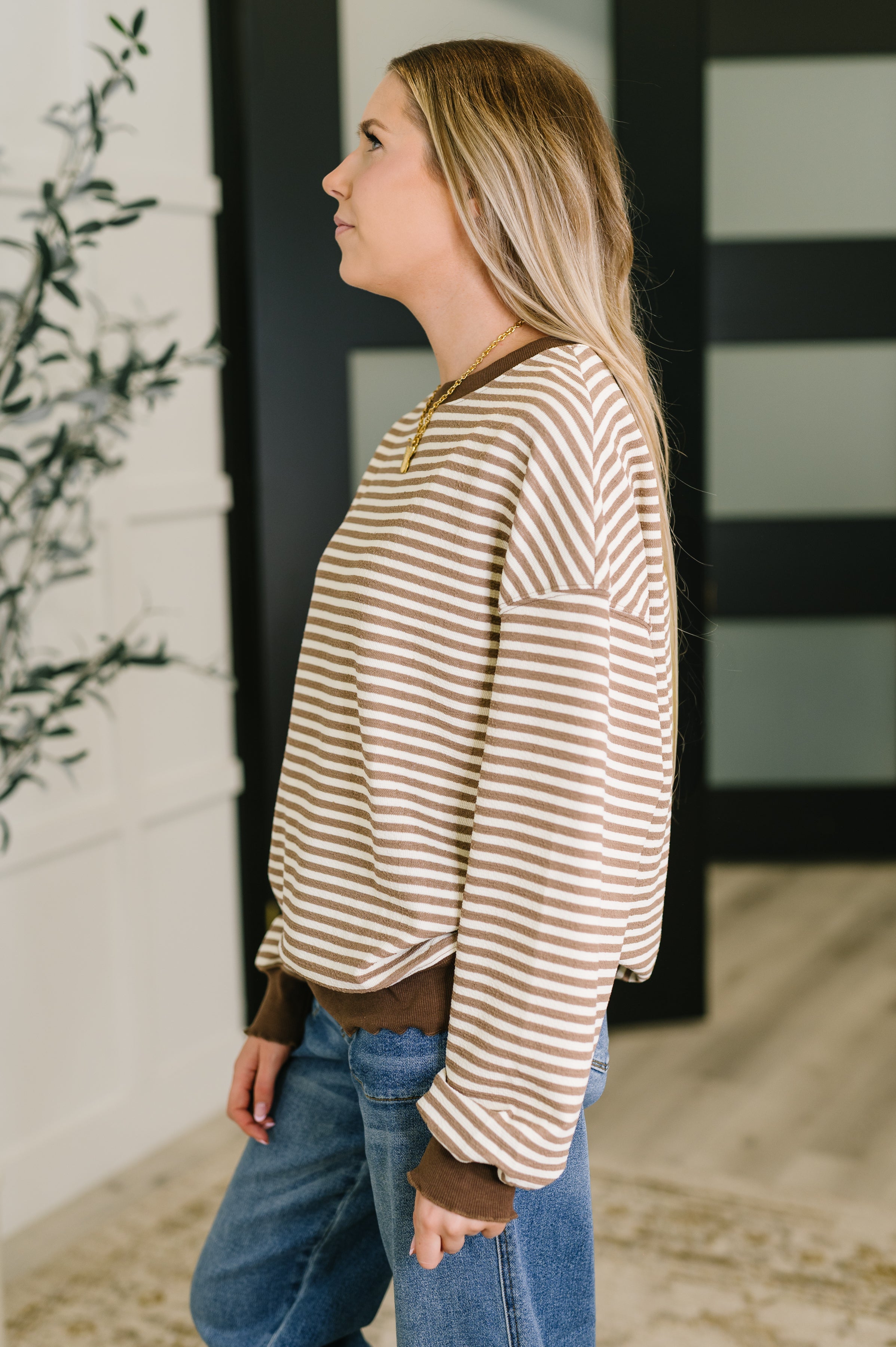 Cocoa Lane Stripe Top-Womens-Stay Foxy Boutique, Florissant, Missouri