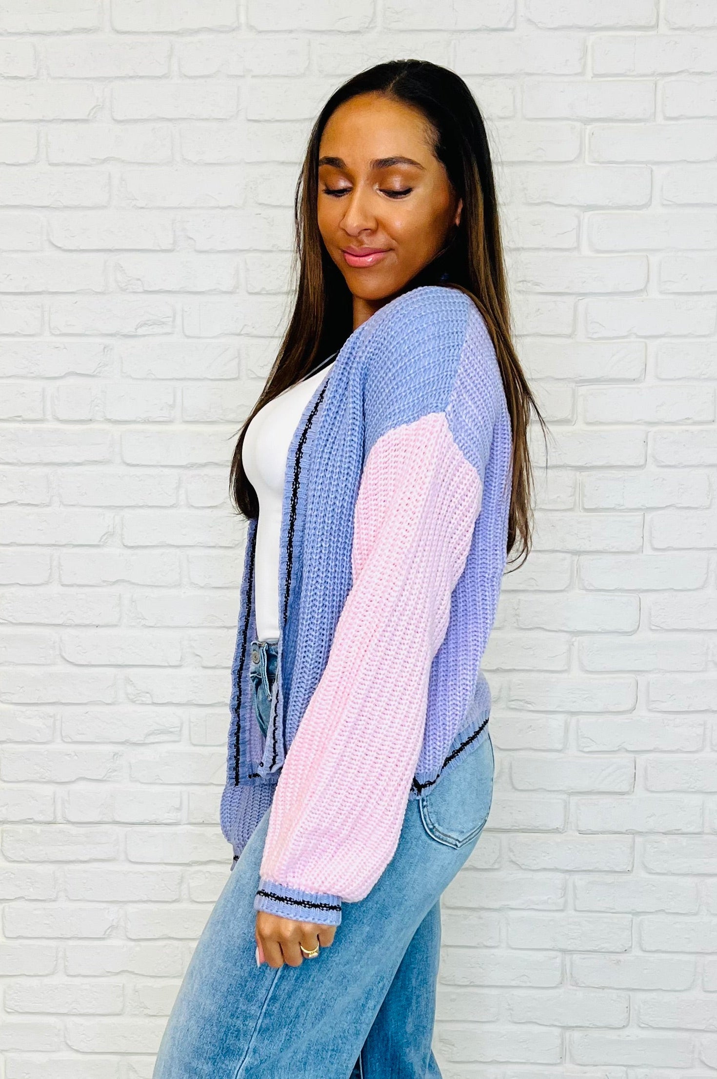 Coffee Date Color Block Cardigan-Womens-Stay Foxy Boutique, Florissant, Missouri