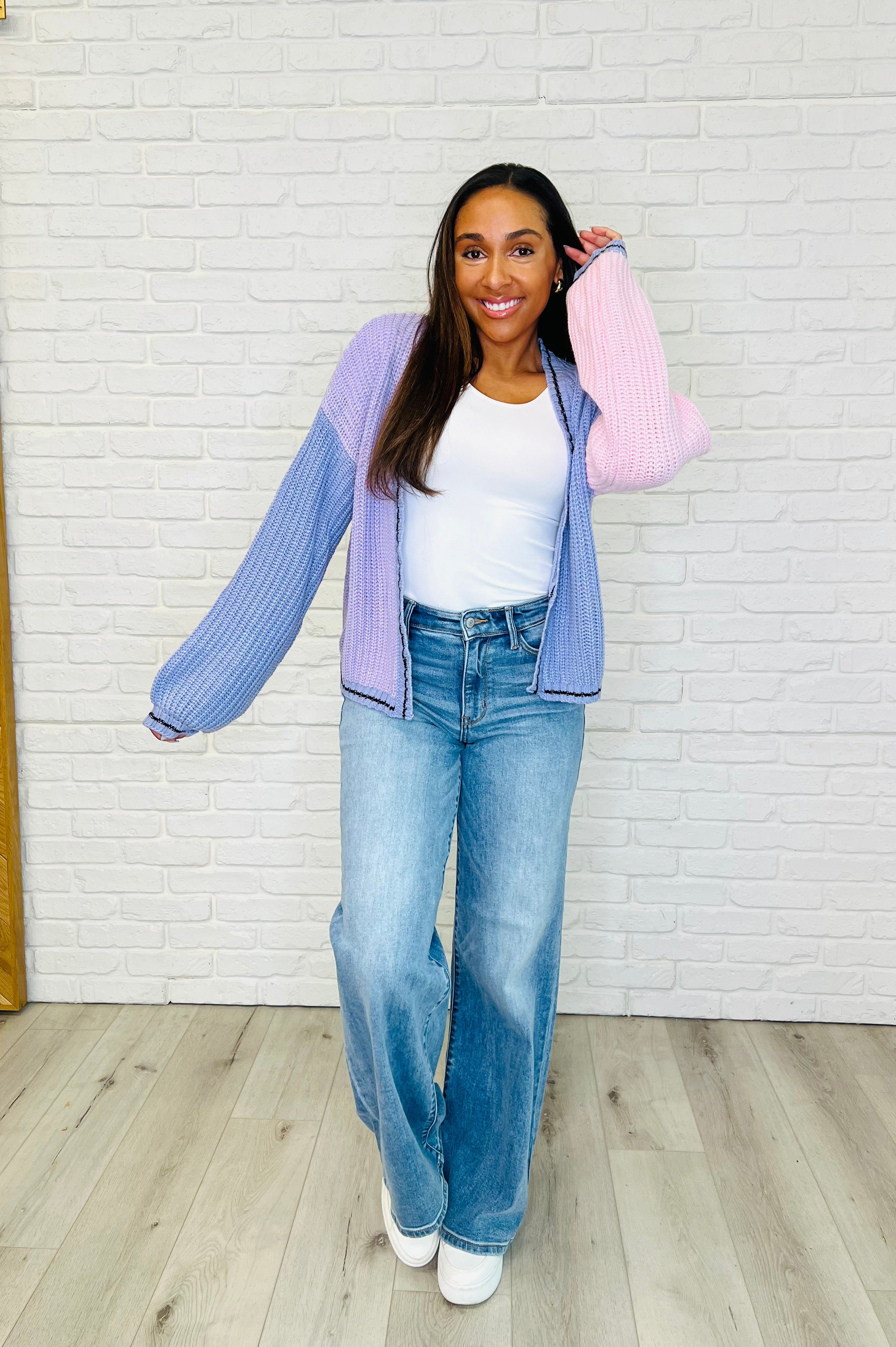 Coffee Date Color Block Cardigan-Womens-Stay Foxy Boutique, Florissant, Missouri