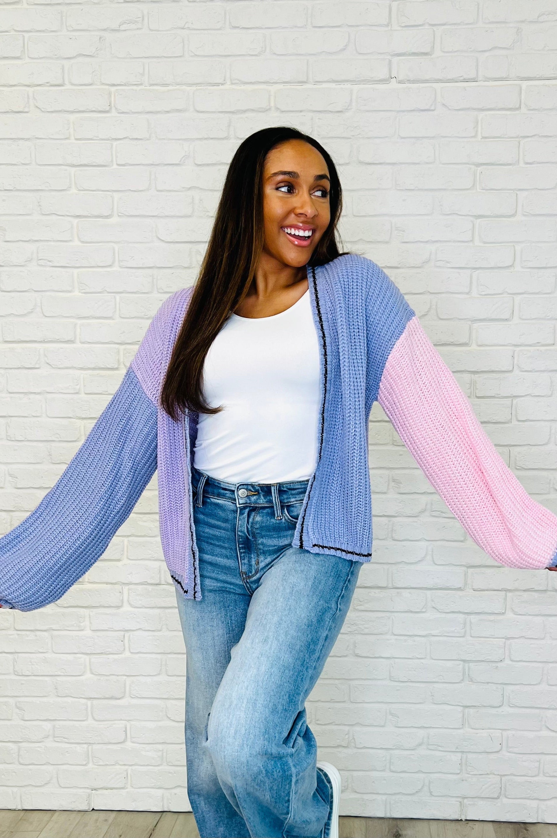 Coffee Date Color Block Cardigan-Womens-Stay Foxy Boutique, Florissant, Missouri