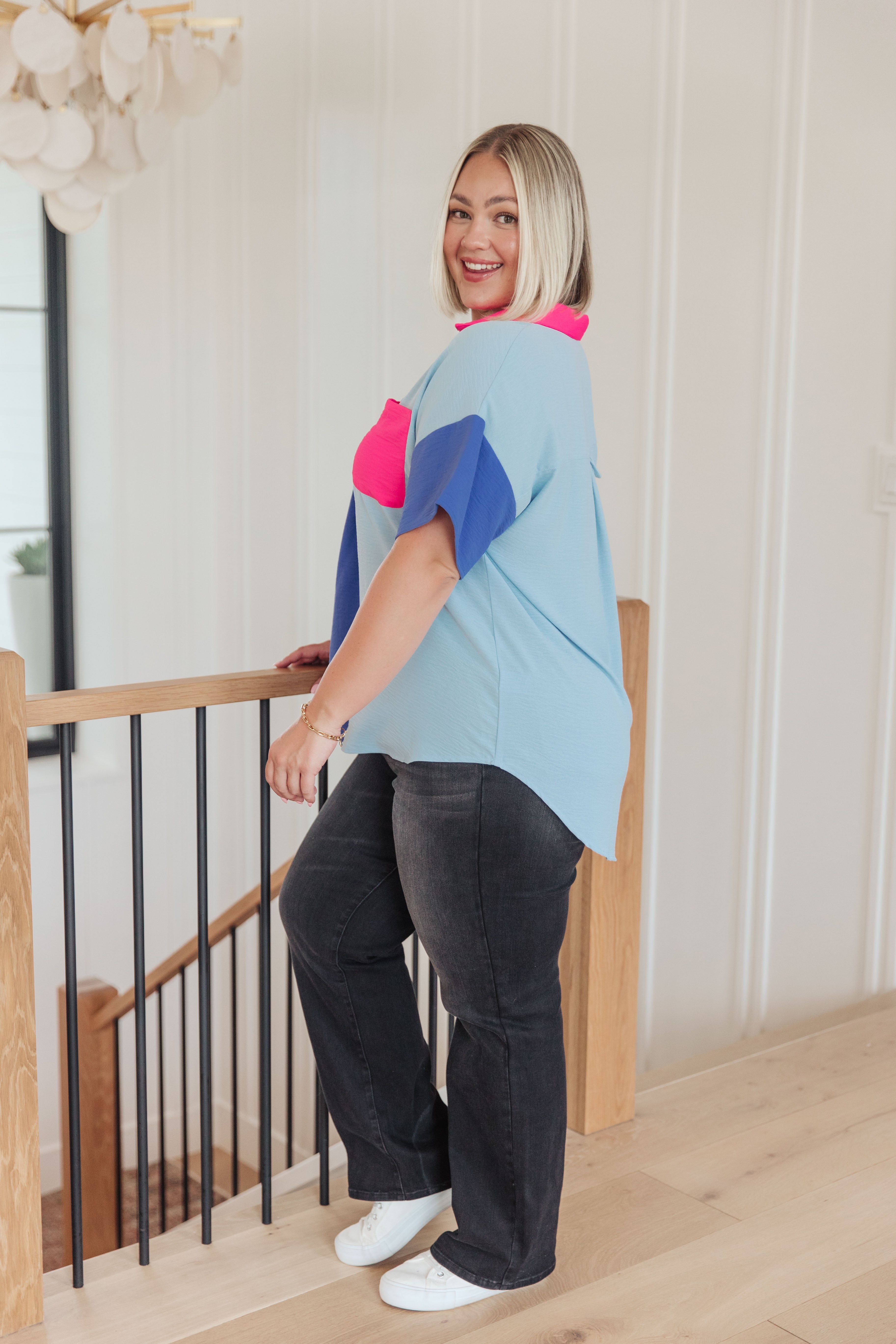 Color Me Cool Color Block Top-Tops-Stay Foxy Boutique, Florissant, Missouri