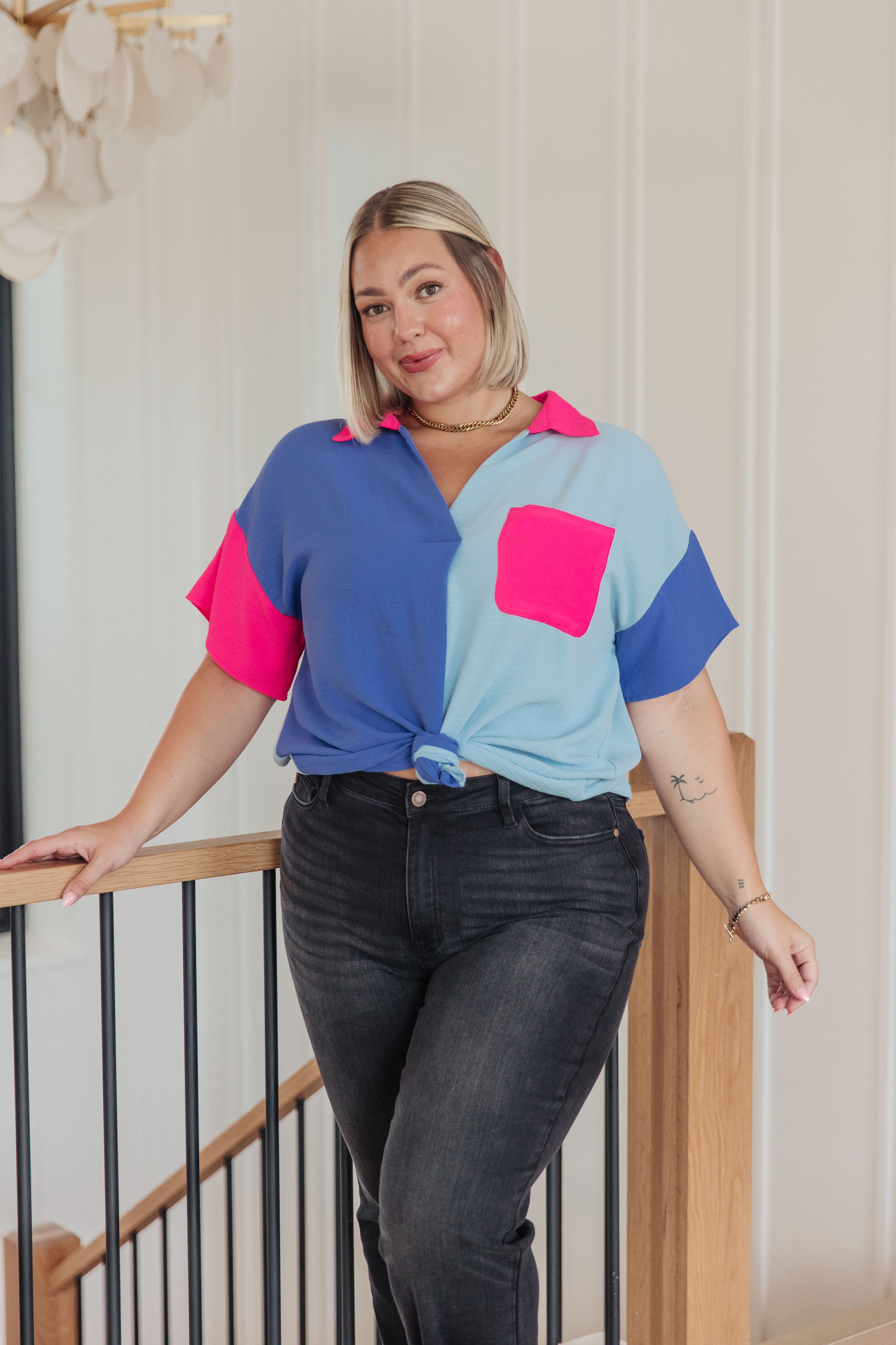 Color Me Cool Color Block Top-Tops-Stay Foxy Boutique, Florissant, Missouri