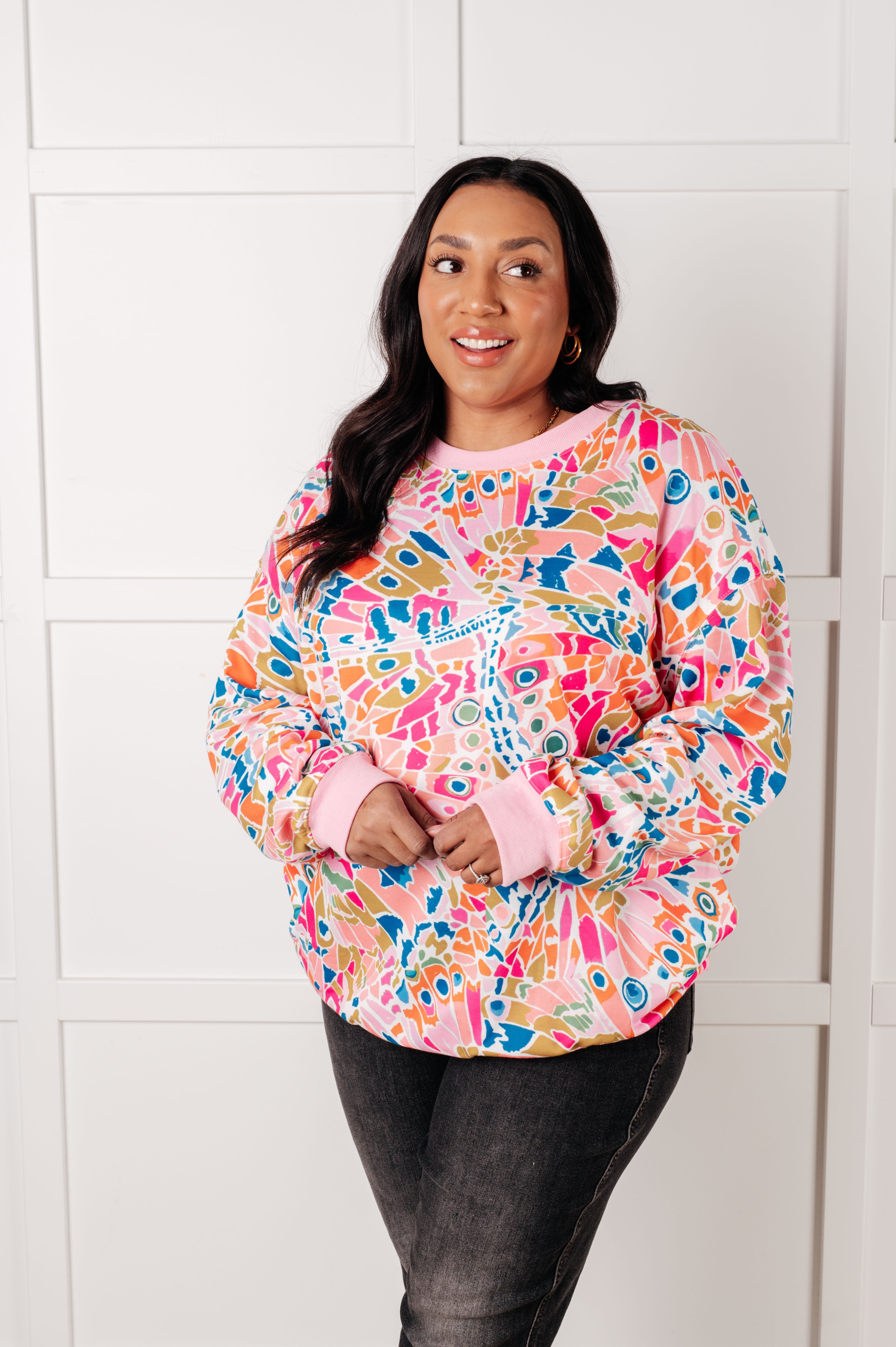 Confusing Times Abstract Print Pullover-Tops-Stay Foxy Boutique, Florissant, Missouri