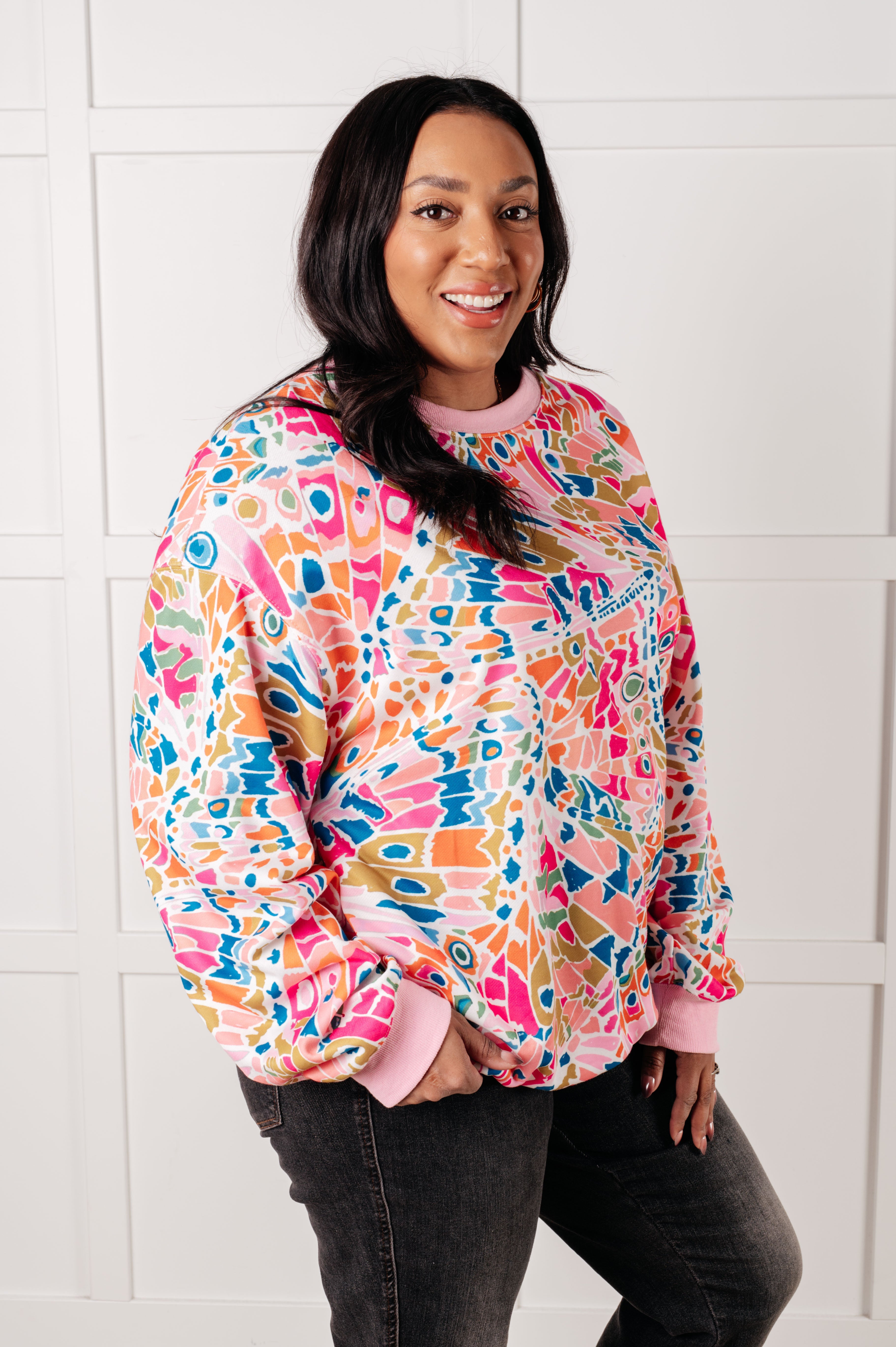 Confusing Times Abstract Print Pullover-Tops-Stay Foxy Boutique, Florissant, Missouri