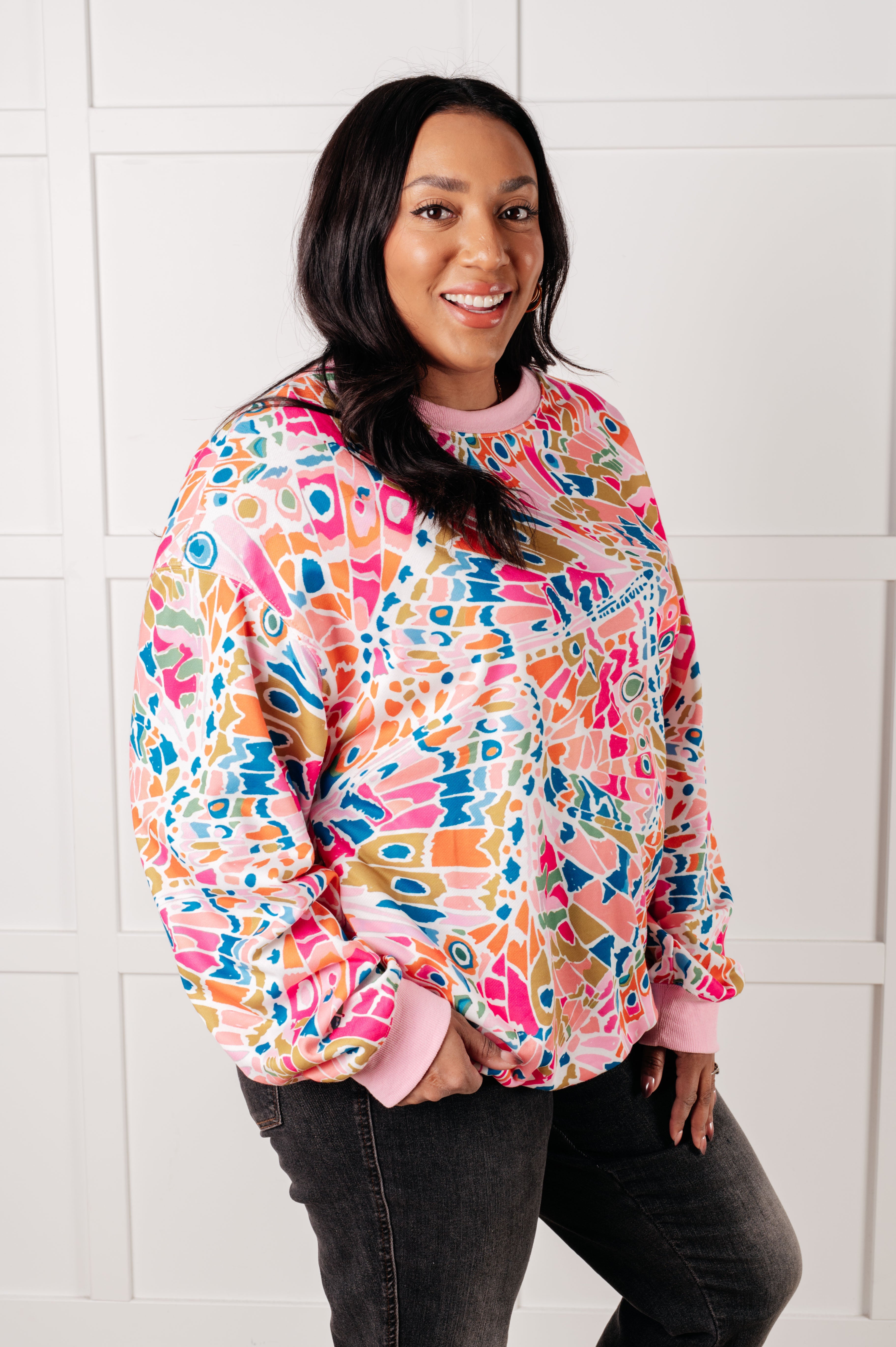 Confusing Times Abstract Print Pullover-Tops-Stay Foxy Boutique, Florissant, Missouri