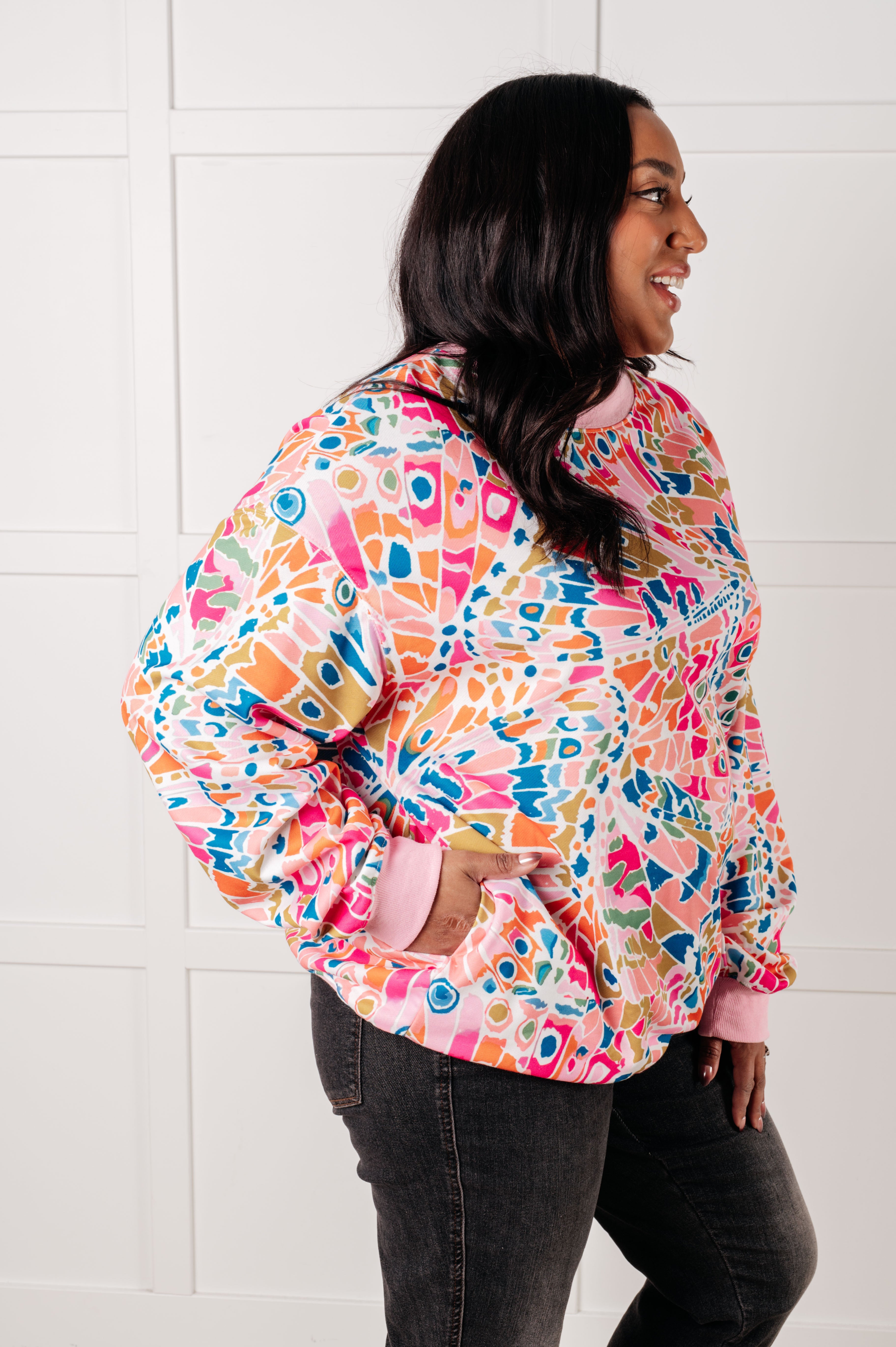 Confusing Times Abstract Print Pullover-Tops-Stay Foxy Boutique, Florissant, Missouri