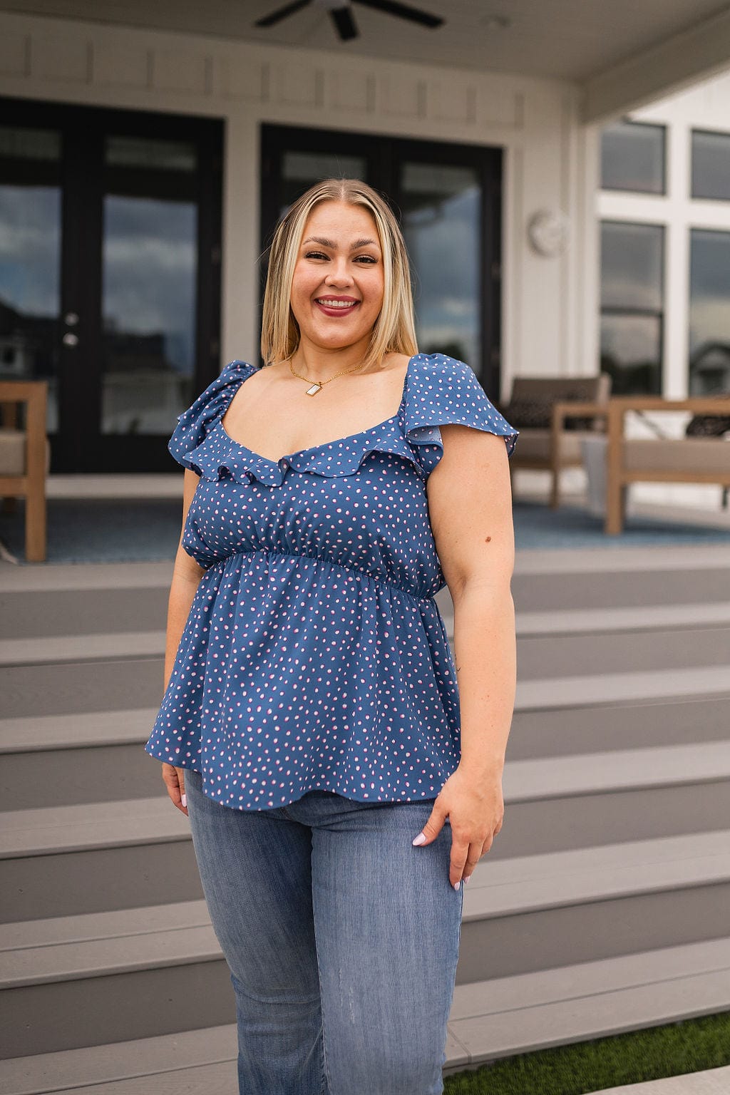 Connect the Dots Peplum Blouse-Tops-Stay Foxy Boutique, Florissant, Missouri