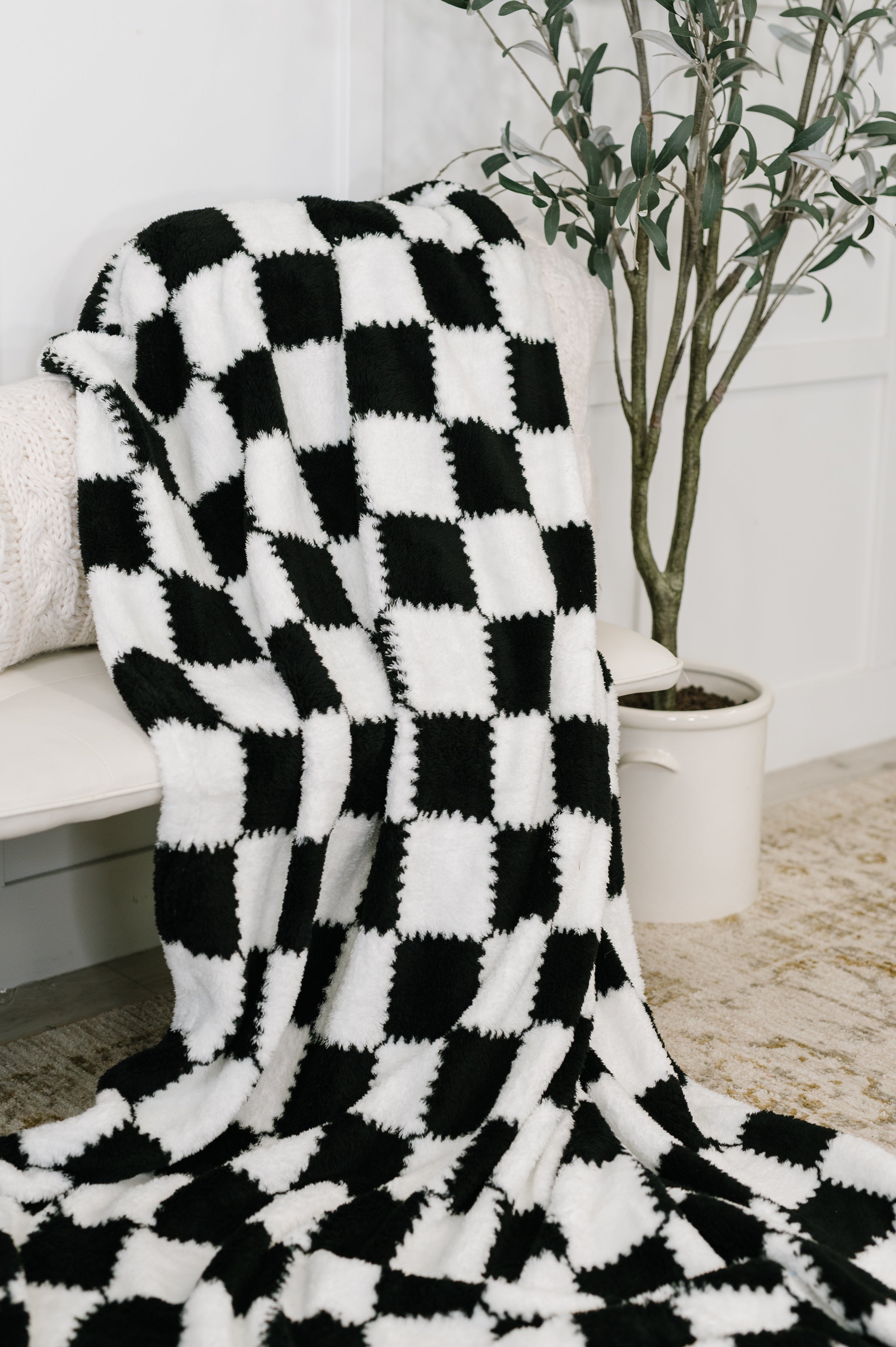 Cookies & Cream Checks Blanket-Womens-Stay Foxy Boutique, Florissant, Missouri