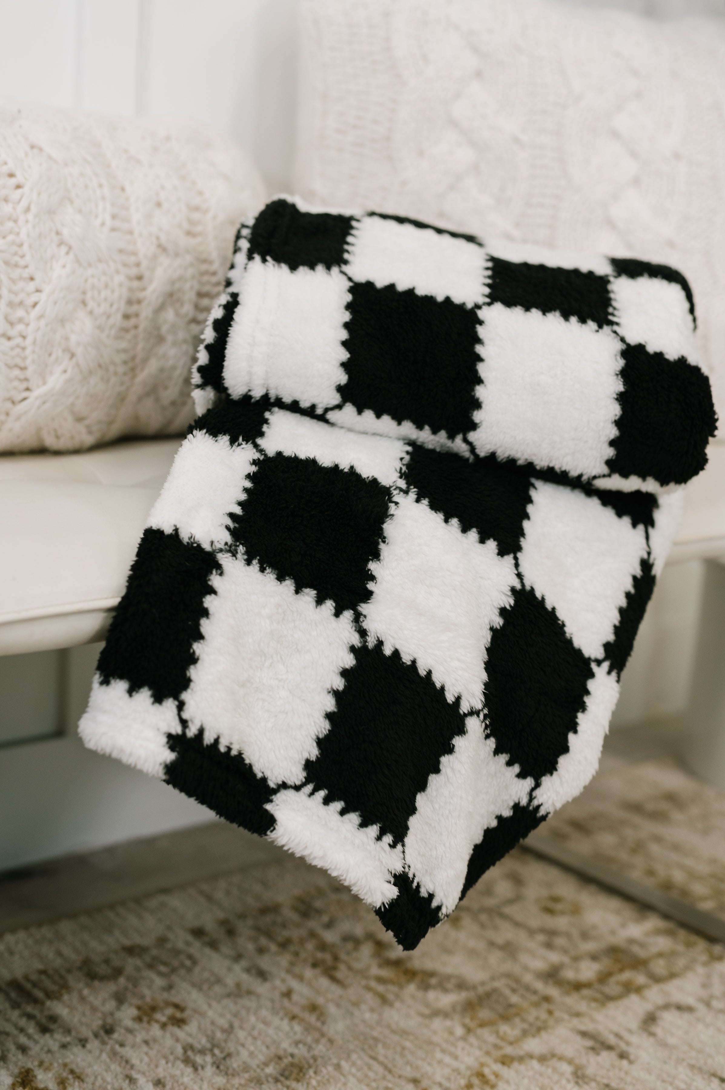Cookies & Cream Checks Blanket-Womens-Stay Foxy Boutique, Florissant, Missouri