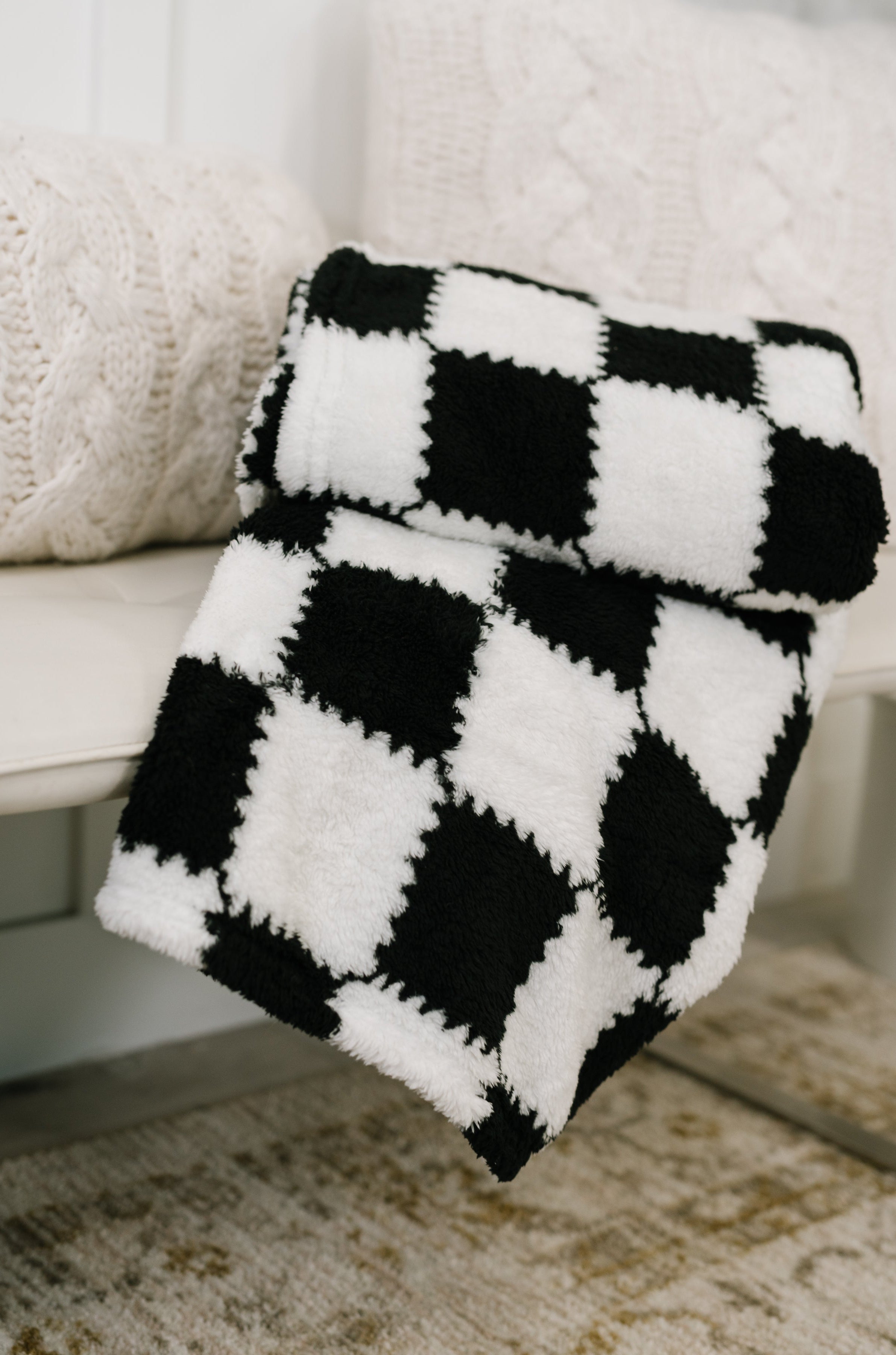 Cookies & Cream Checks Blanket-Womens-Stay Foxy Boutique, Florissant, Missouri