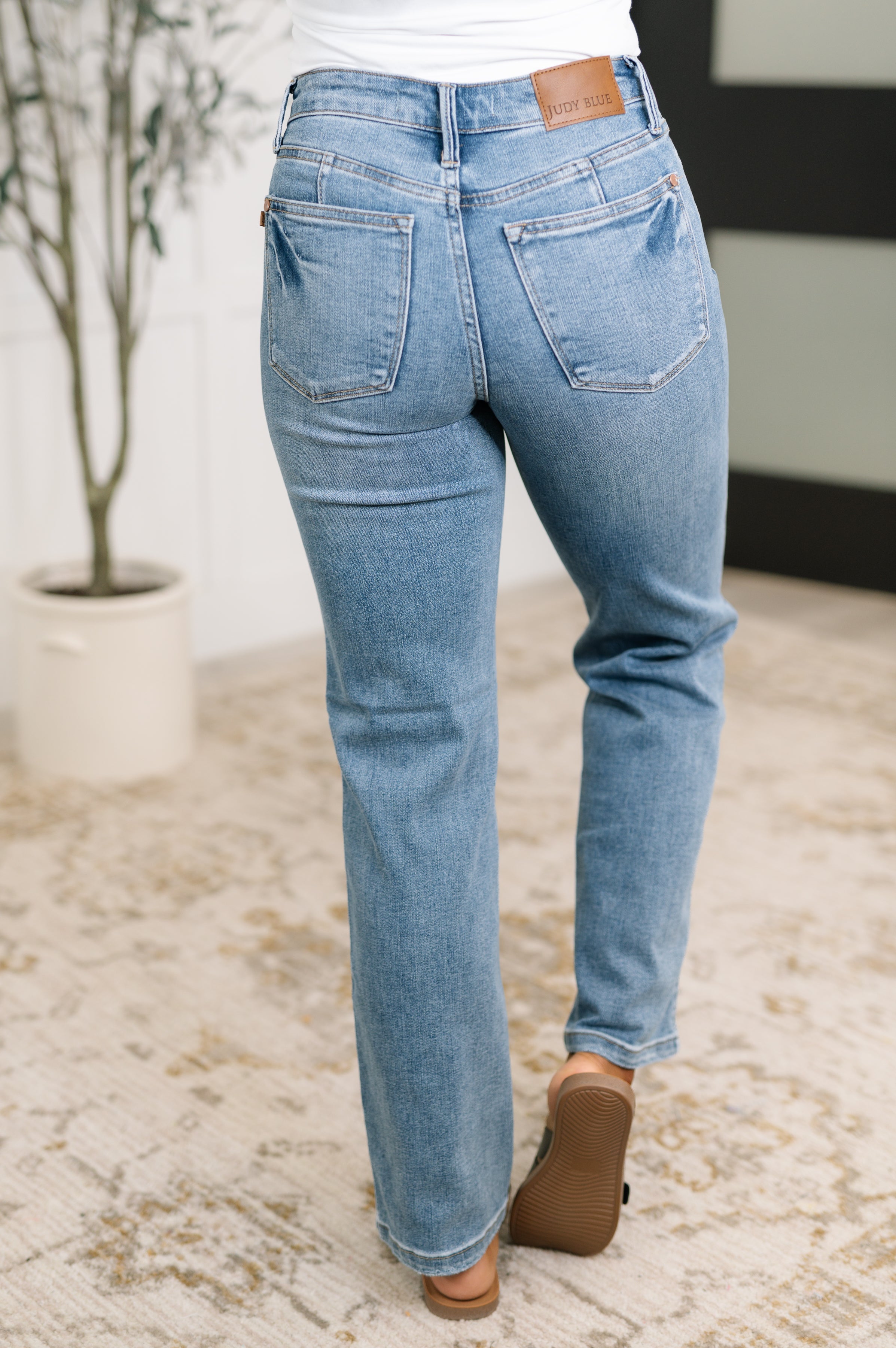 Corrine Mid Rise Control Top Vintage Straight Jeans-Womens-Stay Foxy Boutique, Florissant, Missouri