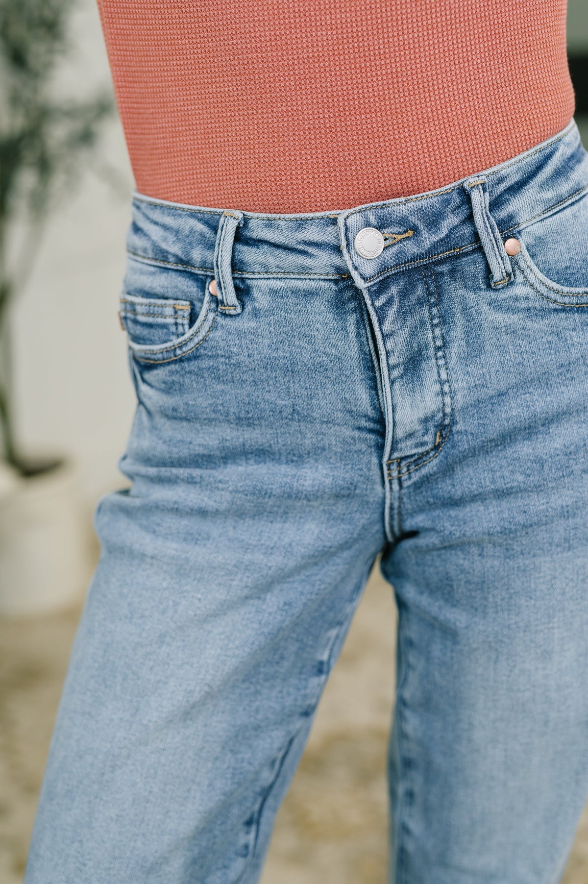 Corrine Mid Rise Control Top Vintage Straight Jeans-Womens-Stay Foxy Boutique, Florissant, Missouri