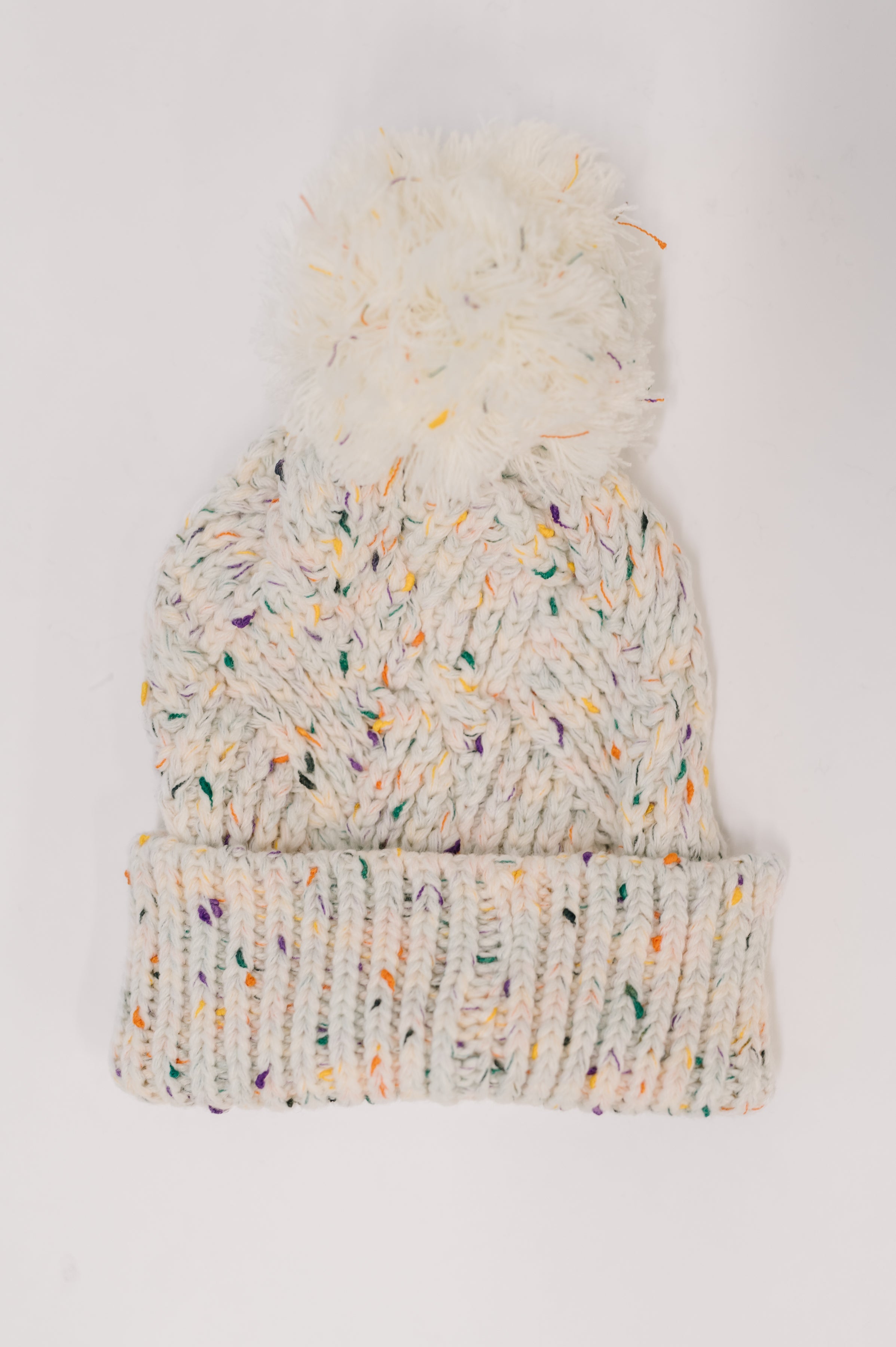 Cover Your Ears Pom Pom Beanie in Ivory-Womens-Stay Foxy Boutique, Florissant, Missouri
