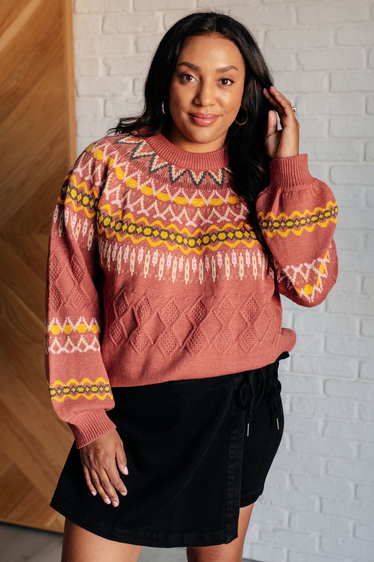 Cozy Chalet Fair Isle Sweater-Tops-Stay Foxy Boutique, Florissant, Missouri