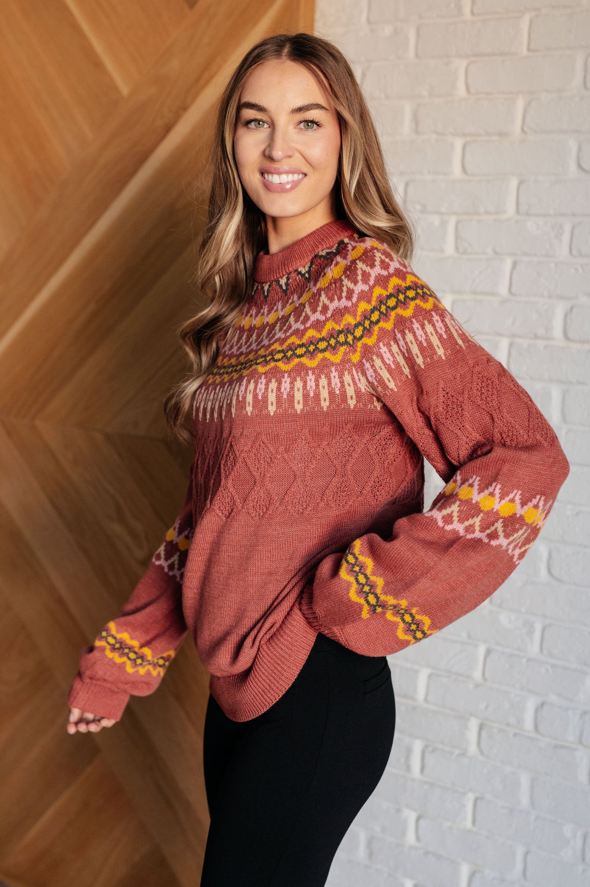 Cozy Chalet Fair Isle Sweater-Tops-Stay Foxy Boutique, Florissant, Missouri