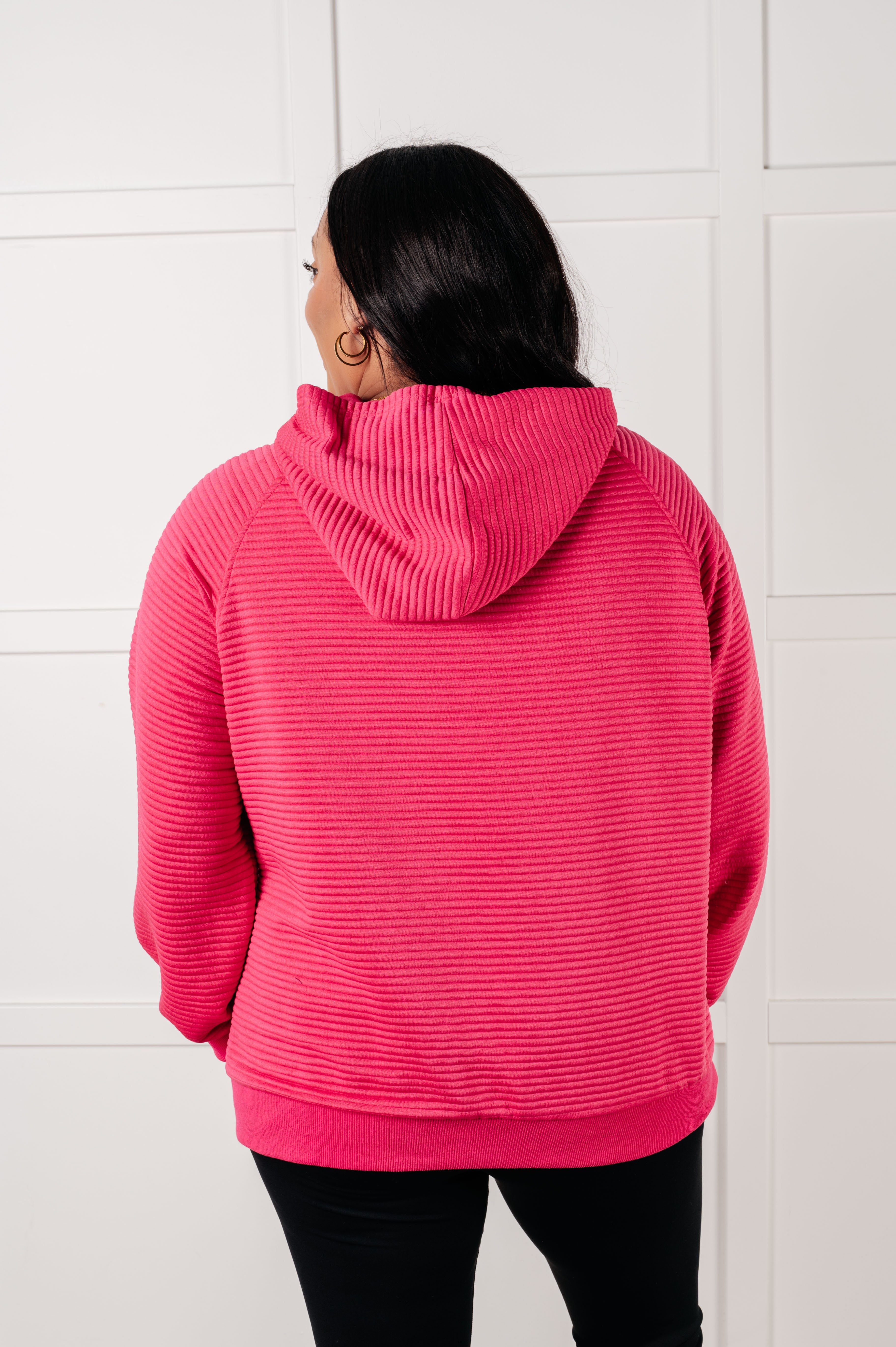 Crosswalk Textured Hoodie in Rose-Tops-Stay Foxy Boutique, Florissant, Missouri