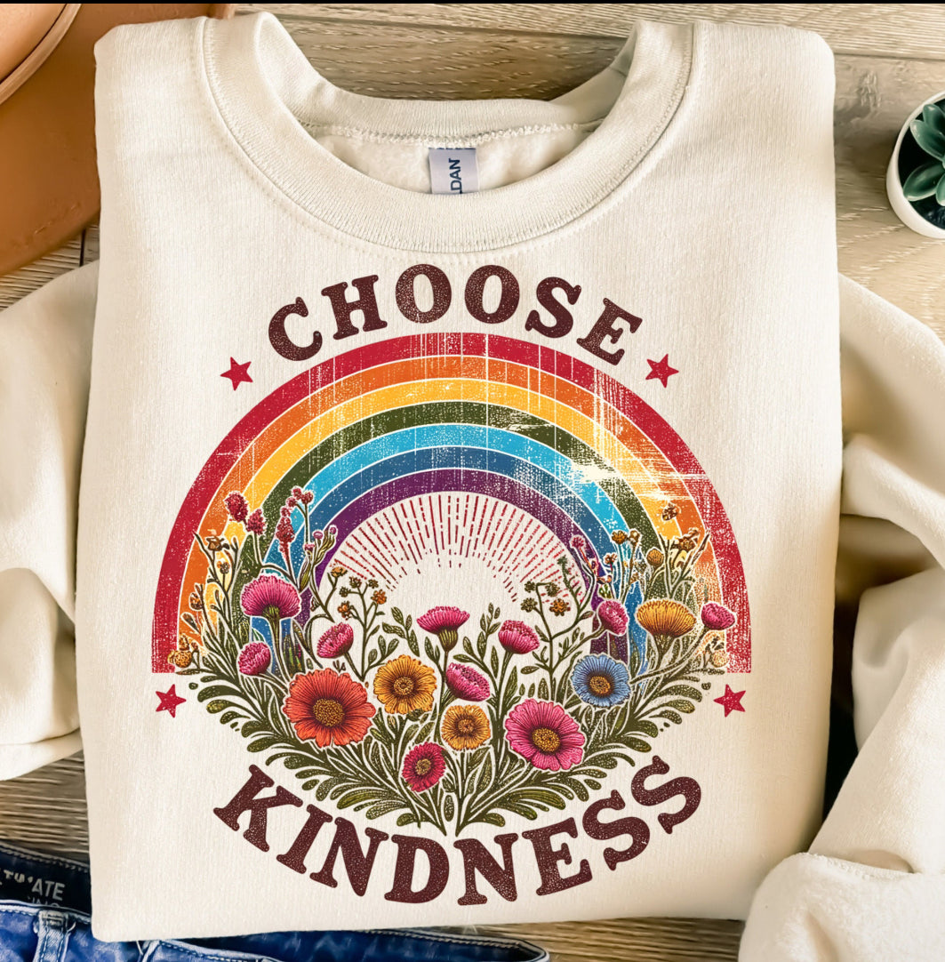 Choose Kindness Rainbow Graphic T-Graphic T-Stay Foxy Boutique, Florissant, Missouri