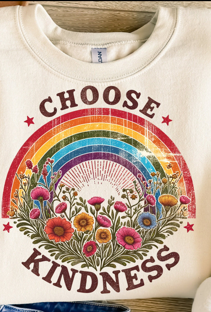 Choose Kindness Rainbow Graphic T-Graphic T-Stay Foxy Boutique, Florissant, Missouri