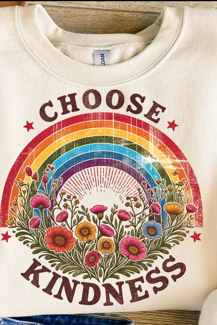 Choose Kindness Rainbow Graphic T-Graphic T-Stay Foxy Boutique, Florissant, Missouri