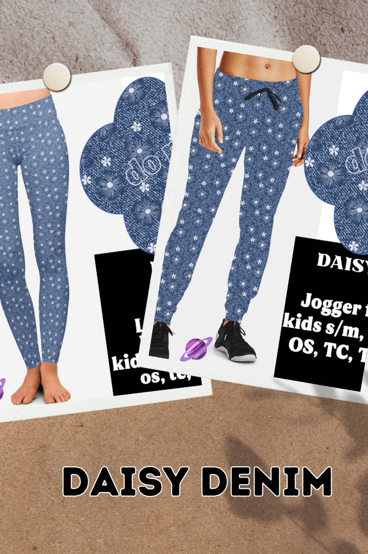 DAISY DENIM- DENIM PATTERN RUN - LEGGING/CAPRI-Stay Foxy Boutique, Florissant, Missouri
