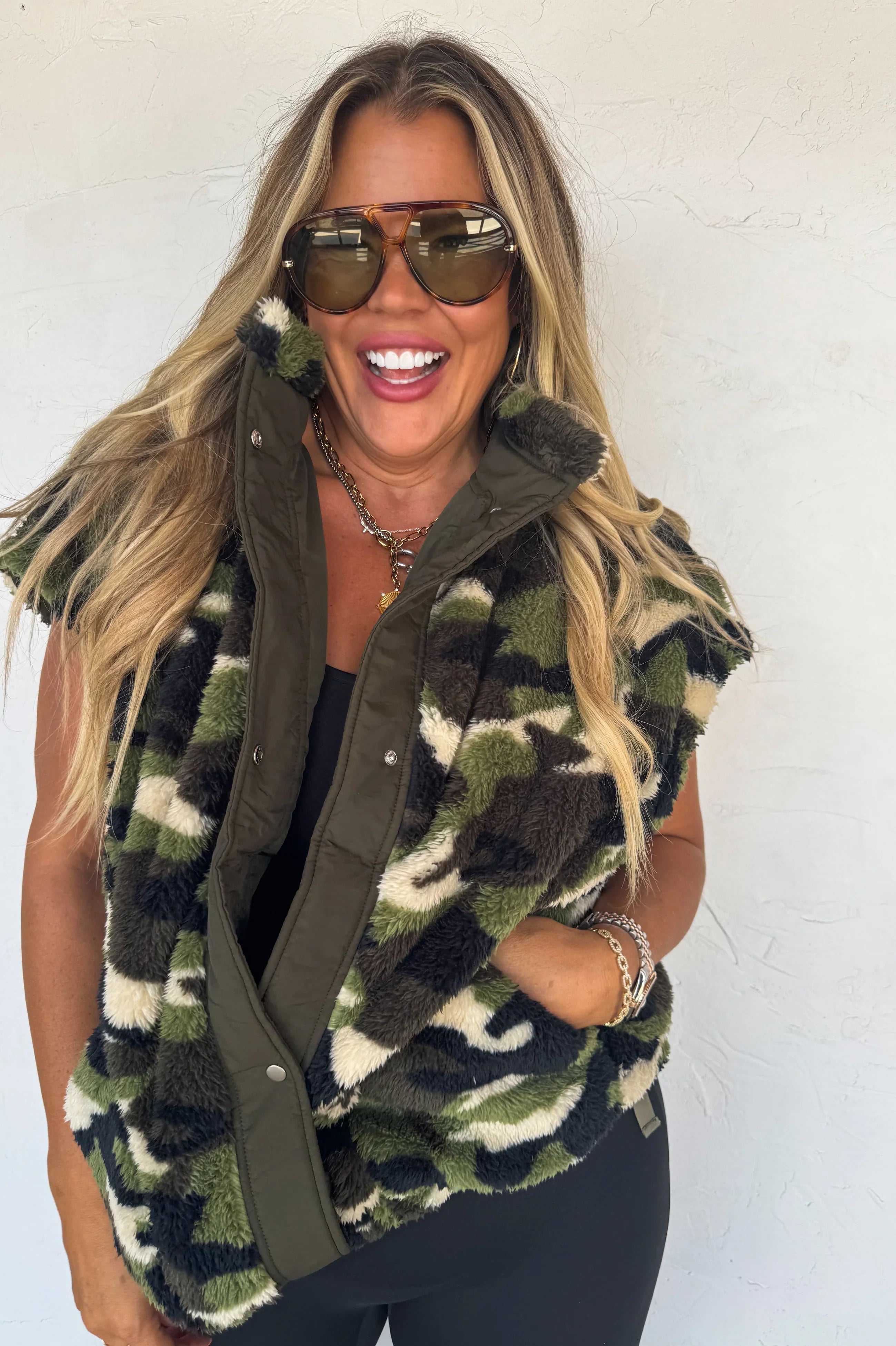 PREORDER: Linden Sherpa Vest Jacket-Womens-Stay Foxy Boutique, Florissant, Missouri