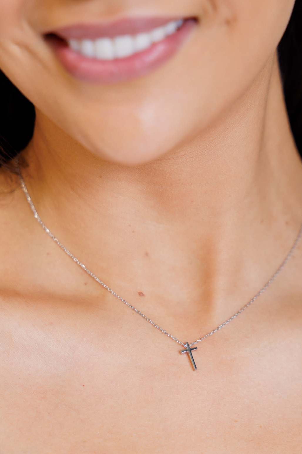 Dainty Silver Cross Necklace-Accessories-Stay Foxy Boutique, Florissant, Missouri