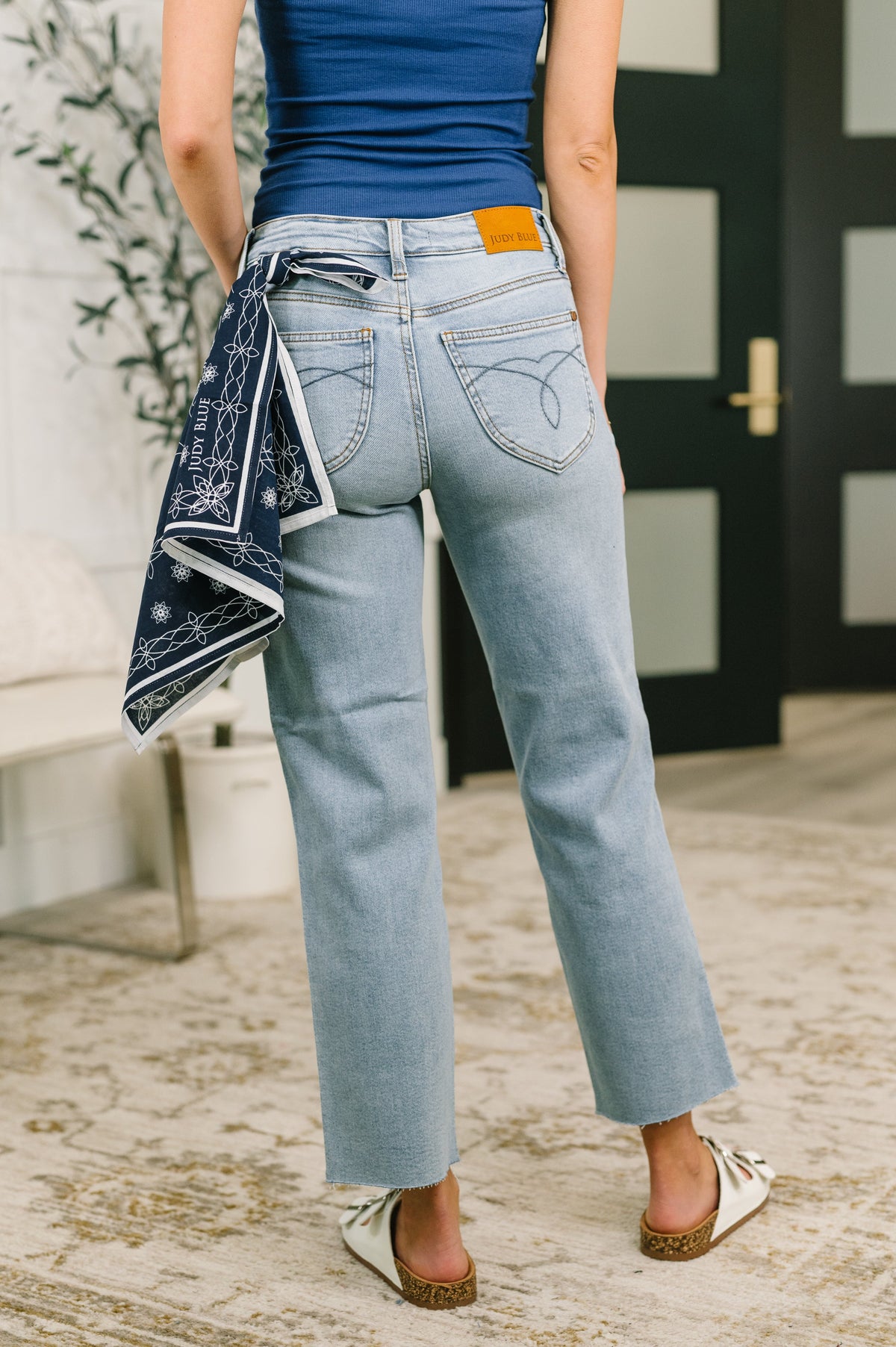 Dawn Mid Rise Ankle Straight w Bandana Loop-Womens-Stay Foxy Boutique, Florissant, Missouri