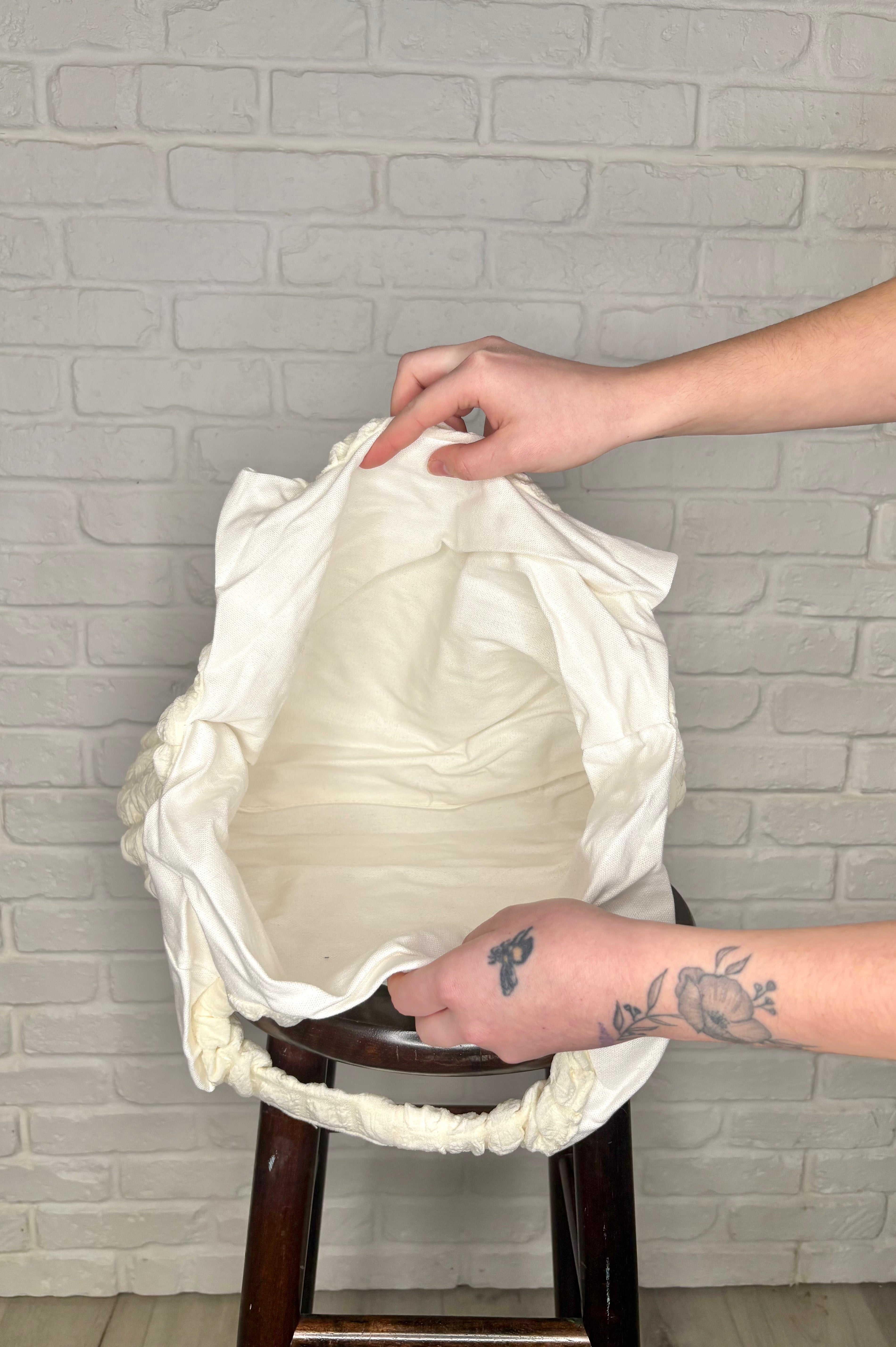 Day Out Cloud Tote Bag In Cream-Womens-Stay Foxy Boutique, Florissant, Missouri