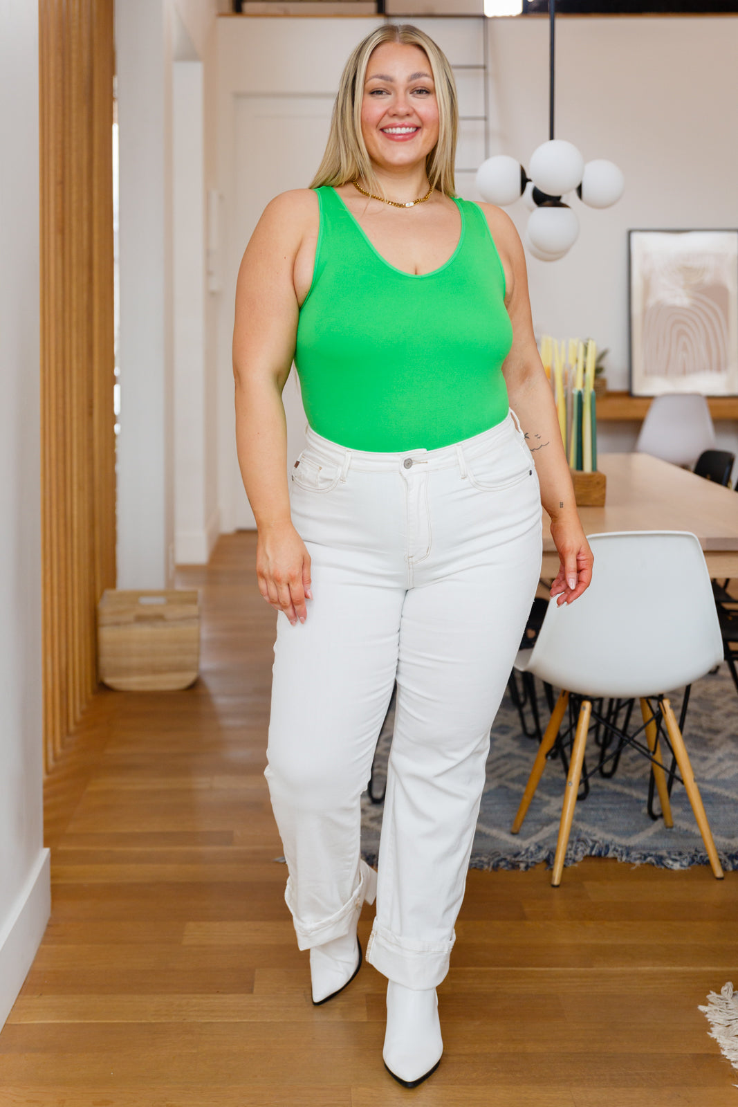 Diana Straight Leg Jeans In White-Denim-Stay Foxy Boutique, Florissant, Missouri