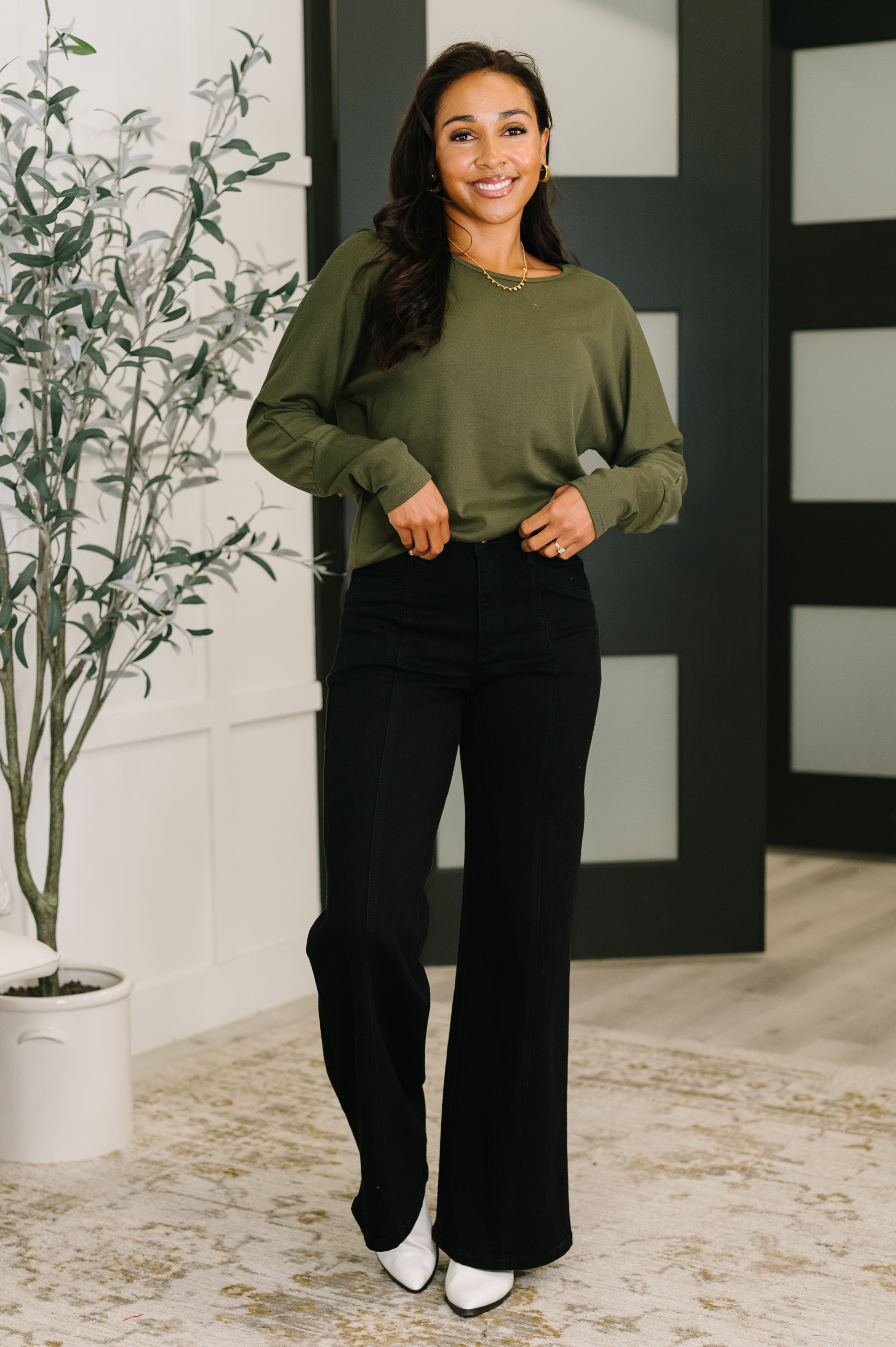 Dinner Plans Dolman Long Sleeve-Womens-Stay Foxy Boutique, Florissant, Missouri