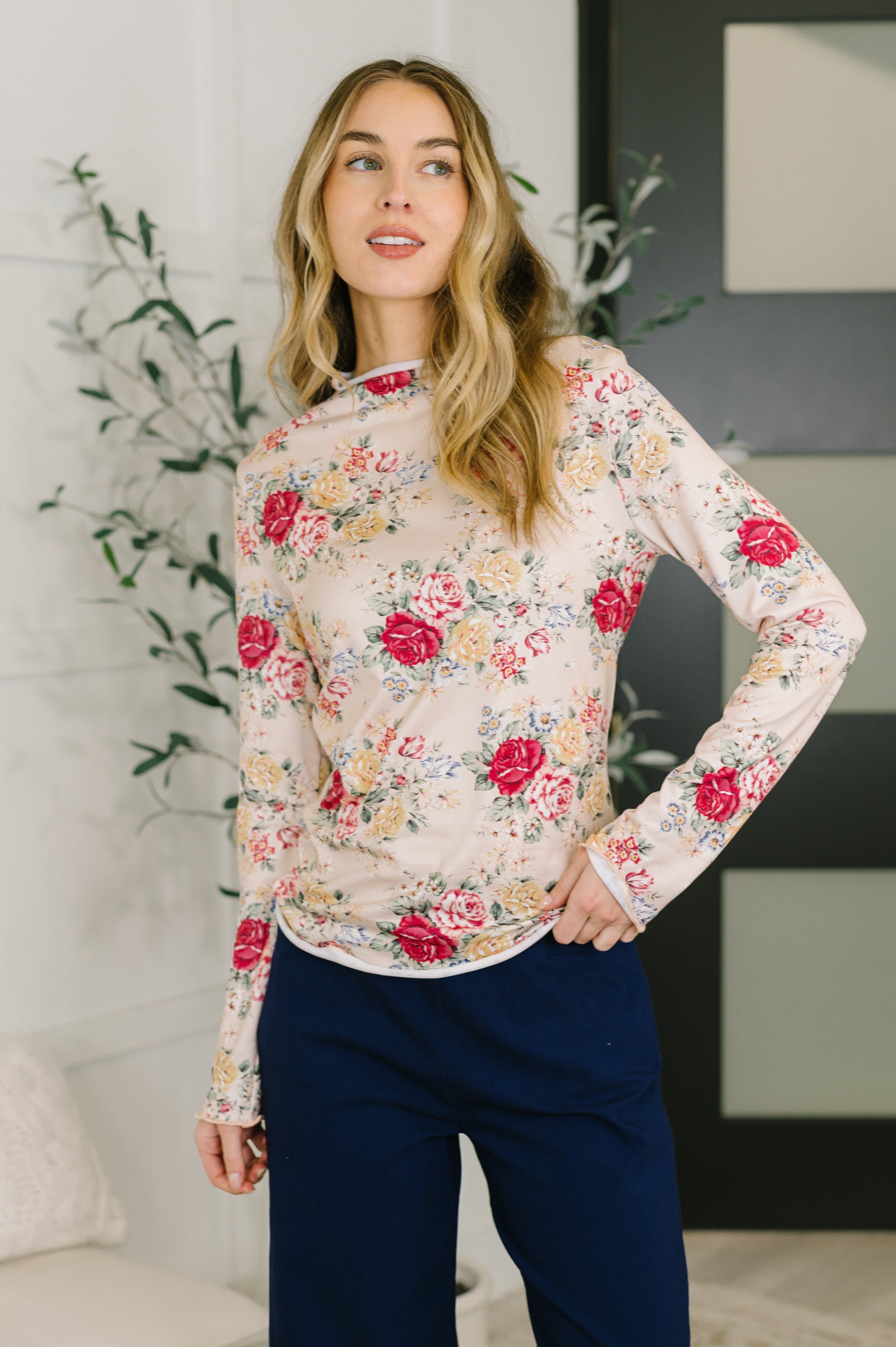 Direction to Perfection High Neck Long Sleeve Top-Womens-Stay Foxy Boutique, Florissant, Missouri